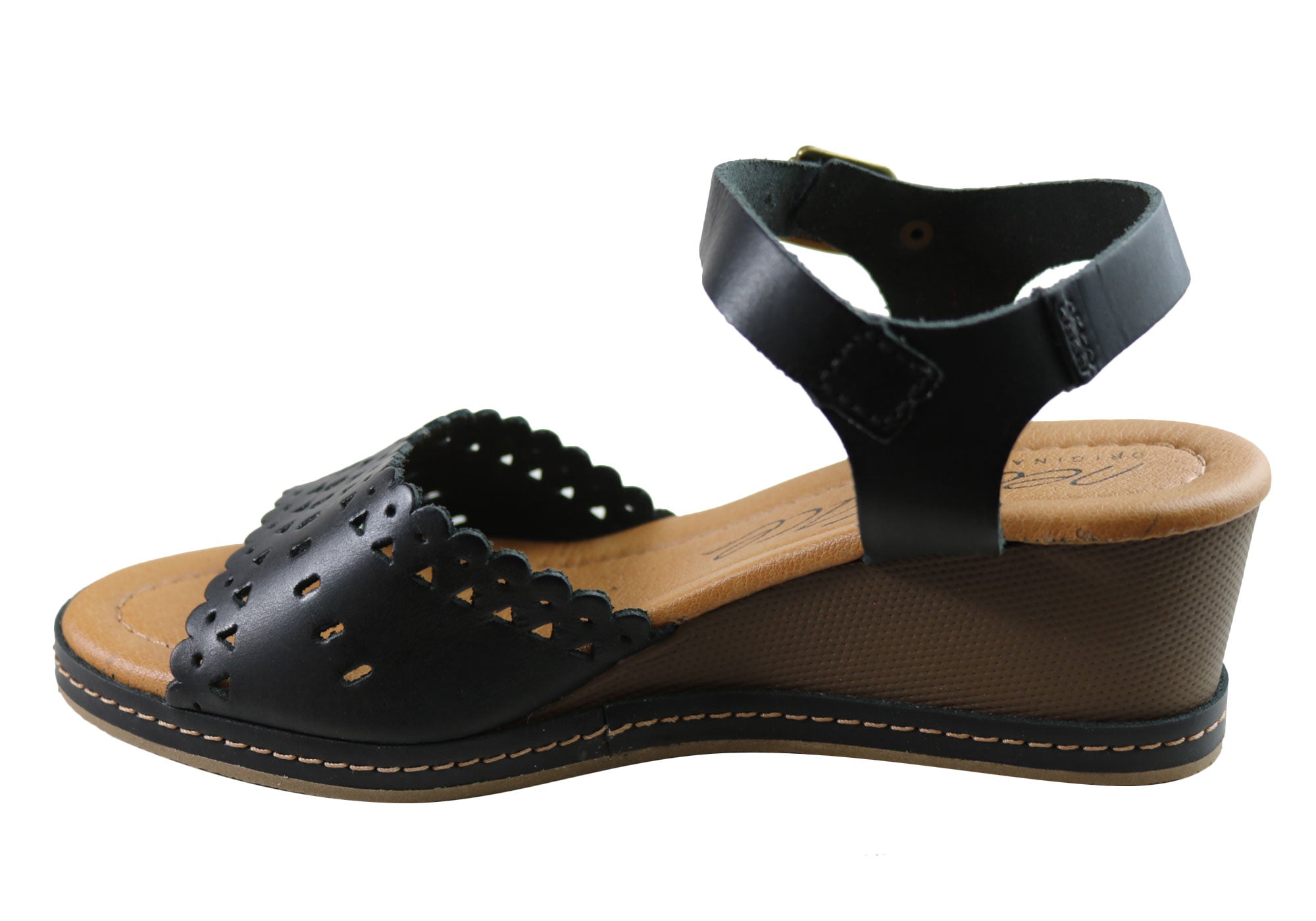 Dorita Women's Leather Wedge Sandals - Handmade in Brazil - Comfortable & Stylish Summer Shoes for Beach, Vacation & Casual Outings