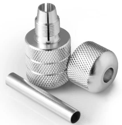 ITT Aluminum Alloy Tattoo Grip Handle - 25mm Silver Auto Lock Grip for Professional Tattoo Artists | Perfect for Tattoo Machines & Rotary Pens | Durable & Ergonomic Design