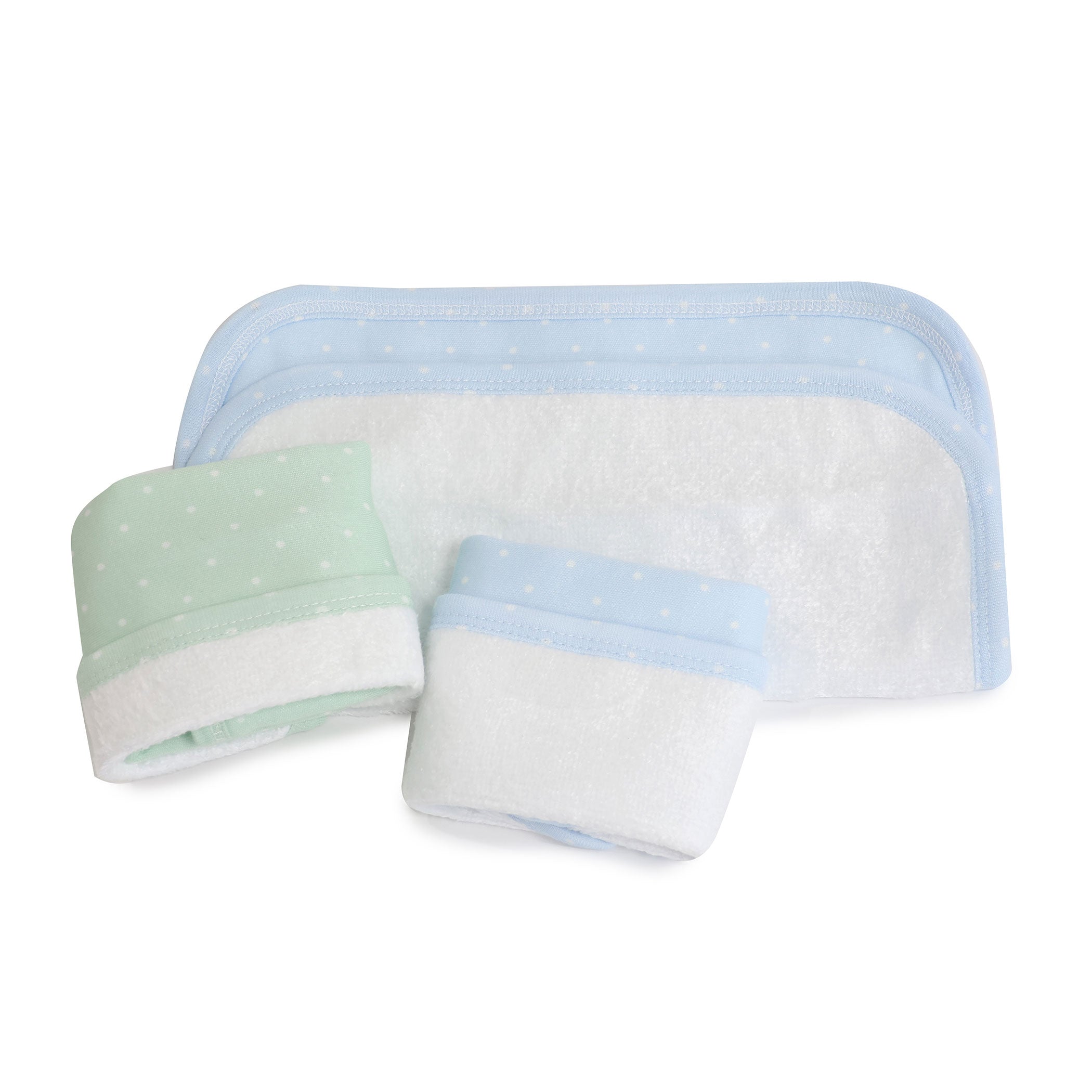3-Pack Confetti Face Washer Set - Soft Blue & Sage Green Microfiber Makeup Remover Cloths | Gentle Cleansing for Daily Skincare & Makeup Removal