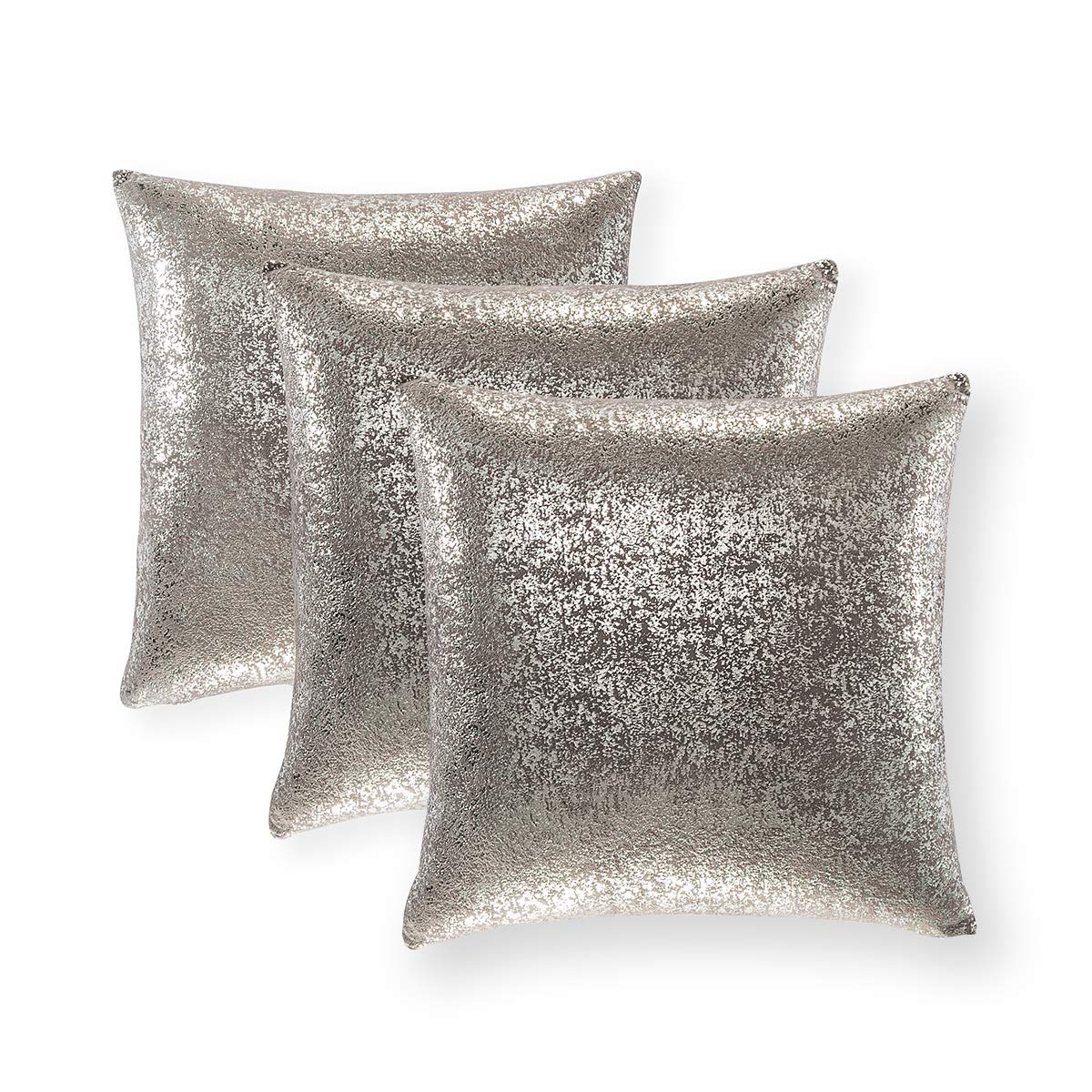 Xinrjojo 3 Pack 18 Inch Decorative Square Pillow Covers - Sparkling Silver Grey Starry Pattern for Sofa, Couch, Chair, Bedroom & Car Accessories | Home Decor & Comfort Enhancement