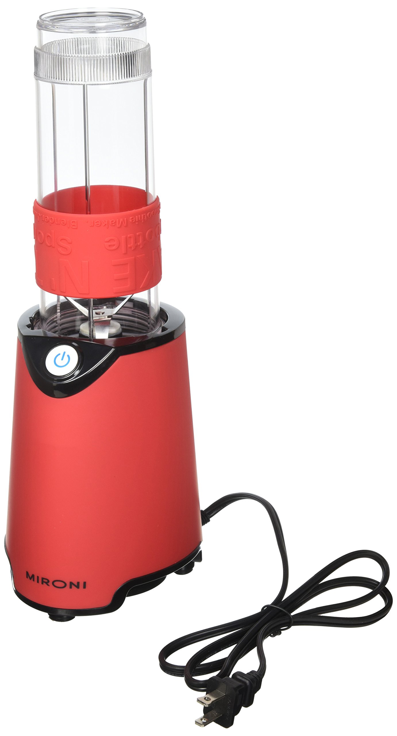 Mironi 500W Personal Mini Blender for Smoothies, Shakes & Food Prep - Includes Grinder Cup, 2 Portable Blender Bottles & Recipe Book - Perfect for Home, Office & Travel (Red)