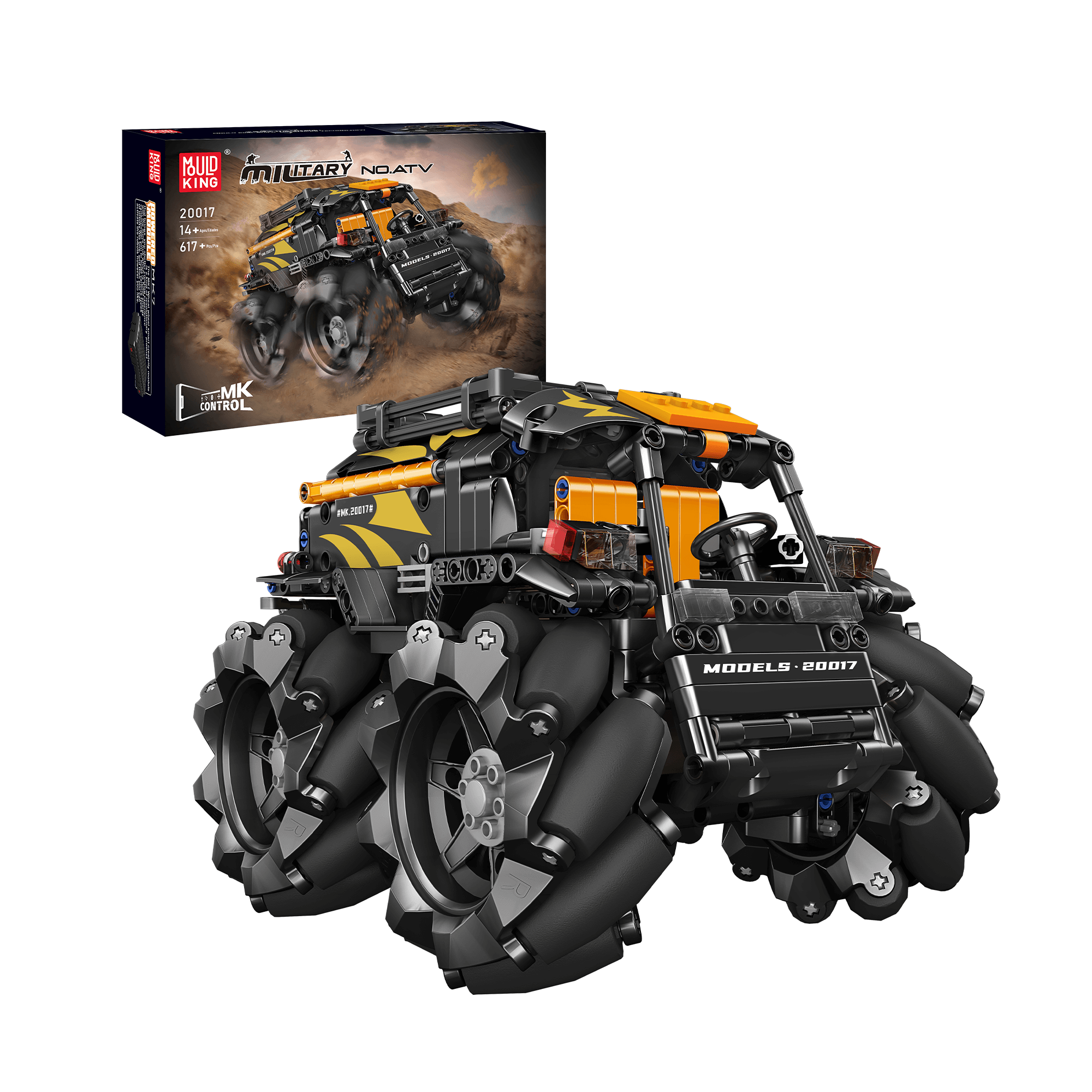 Mould King 20016 Mecanum Wheel ATV Remote Control Car Building Kit - 617 PCS STEM Toy for Kids & Adults | Perfect for Indoor Racing, STEM Learning & DIY Engineering Projects
