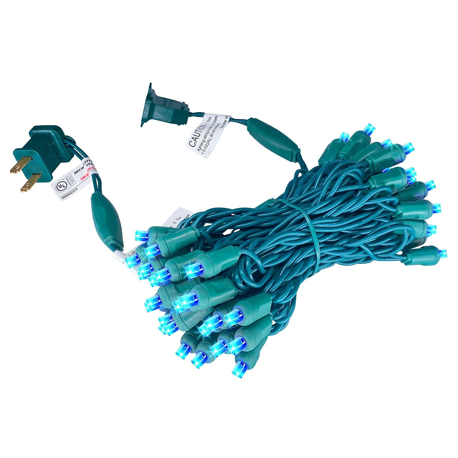 Yirunfa 50 Blue LED 5mm Mini Christmas String Lights - 17ft Green Wire UL Certified 120V for Indoor & Outdoor Holiday Decorations - Perfect for Xmas Trees, Parties, Light Displays & Home Decoration