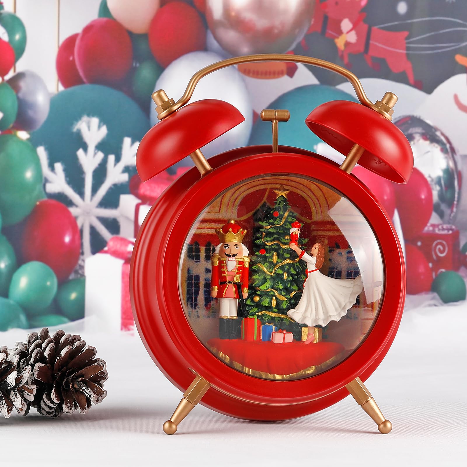 Lighted Christmas Snow Globe Lantern with 6H Timer & Music - USB/Battery Powered Nutcracker Holiday Decor for Home, Office, and Indoor Christmas Decorations - Perfect for Mantel, Tabletop, and Holiday Party Centerpieces