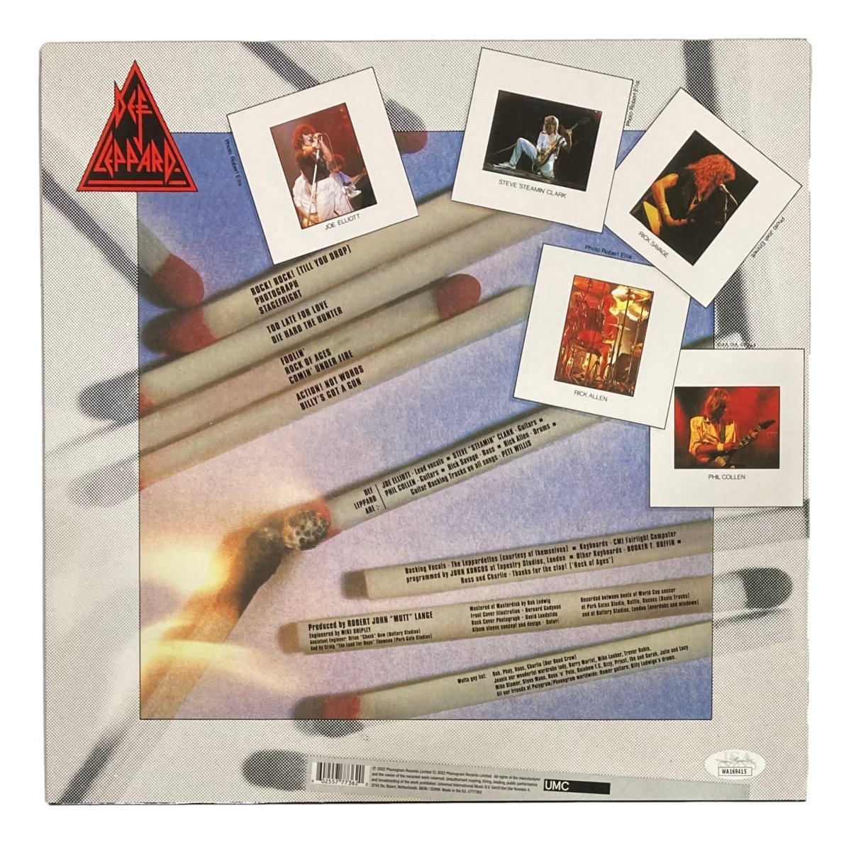 Joe Elliott & Phil Collen Autographed Def Leppard 2022 Pyromania Limited Edition Vinyl Record with JSA Certificate - Perfect for Rock Music Collectors & Home Decor Display