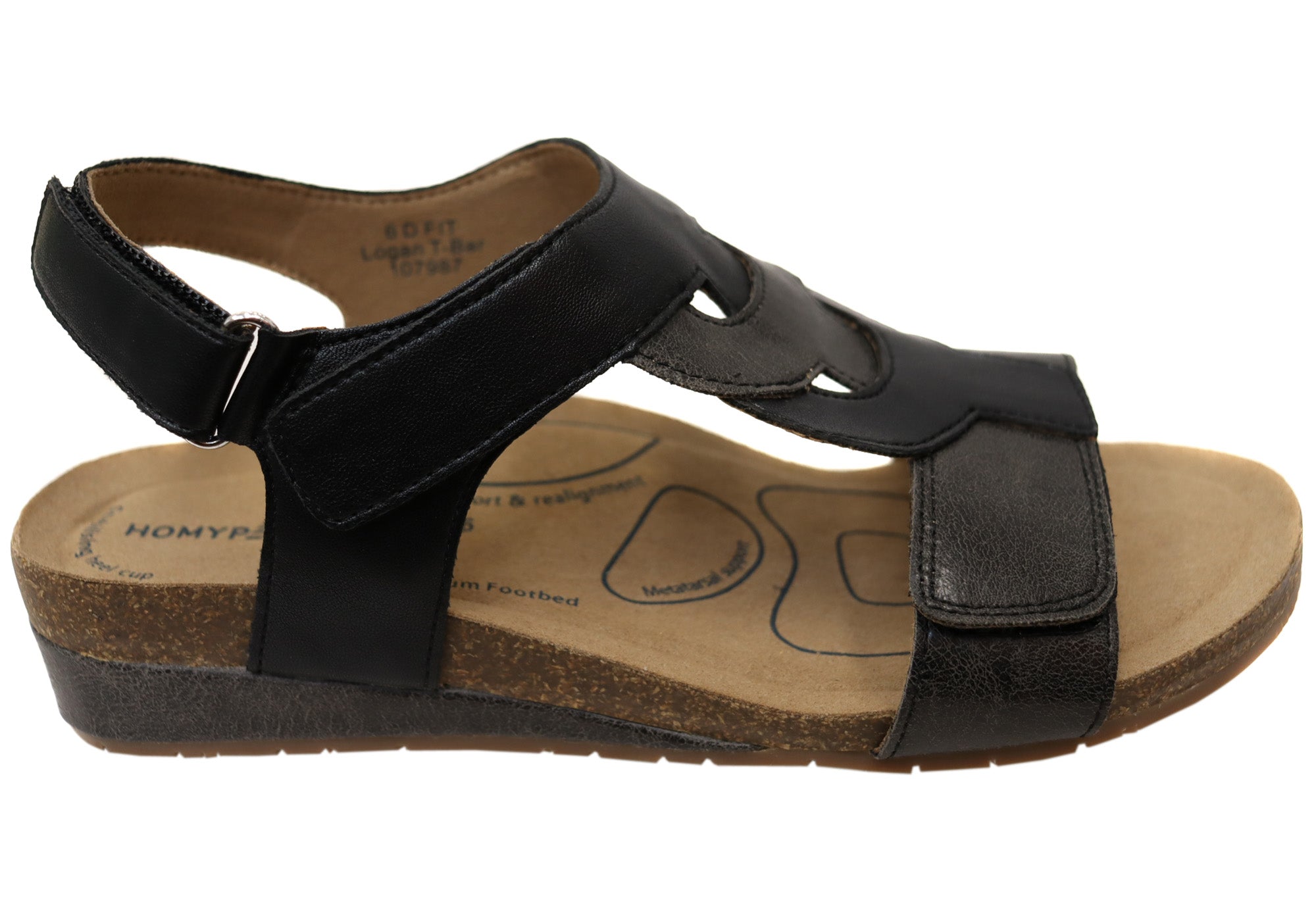 Homyped Logan T Bar Women's Comfortable Wide Fit Sandals - Breathable Summer Sandals for Walking, Travel & Beach Vacations