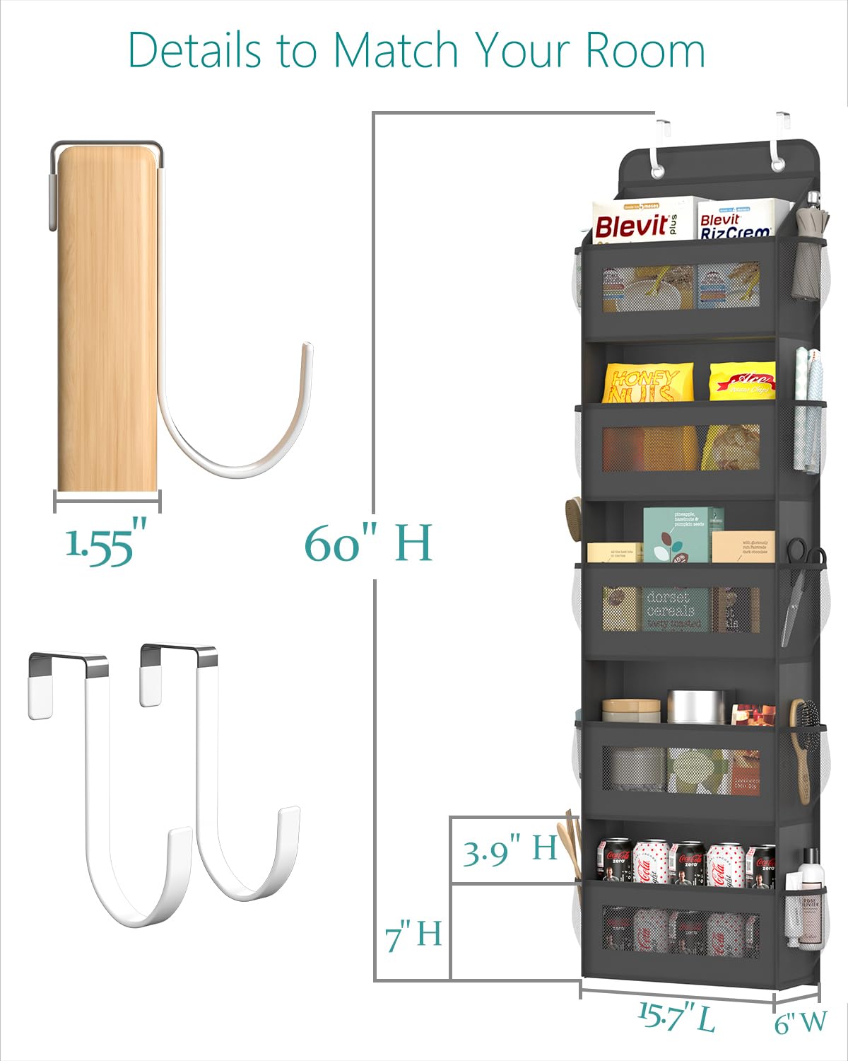 15-Pocket Over the Door Organizer - Space-Saving Hanging Storage for Bathroom, Shoes, Kids Toys & Closet Organization | Perfect for Small Spaces & Home Organization