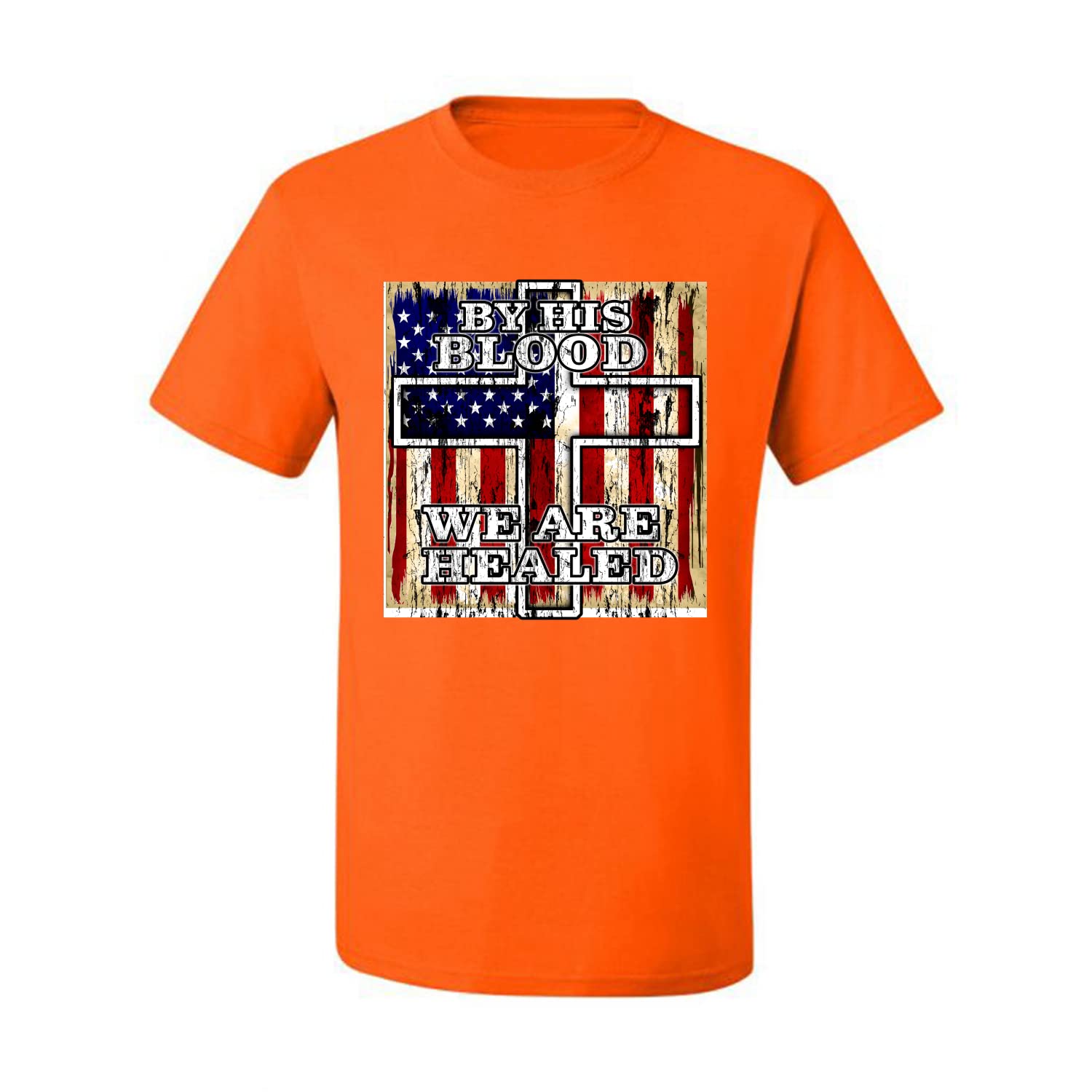 Christian Men's Graphic T-Shirt - His Blood Healing Message for Church & Worship