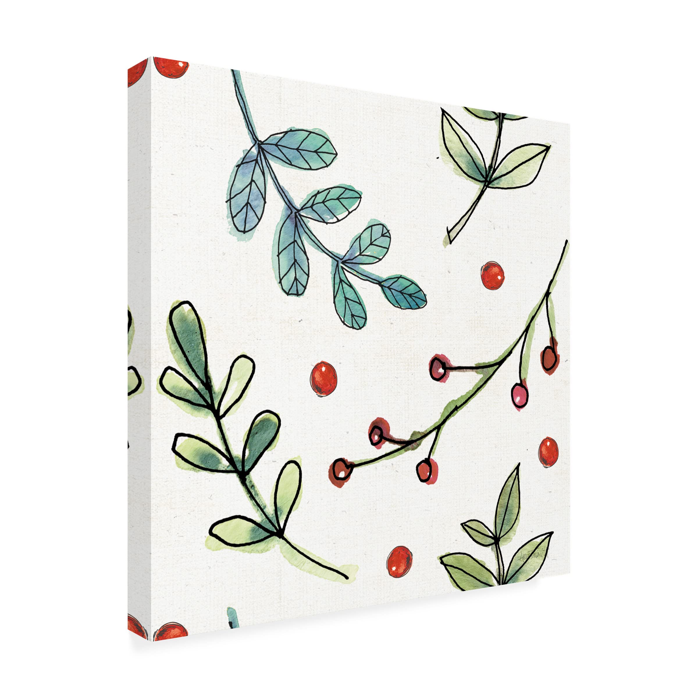Becky Thorns 'Greenhouse II' Canvas Wall Art Print - Botanical Floral Home Decor for Living Room, Bedroom & Office - Premium Trademark Fine Art Collection
