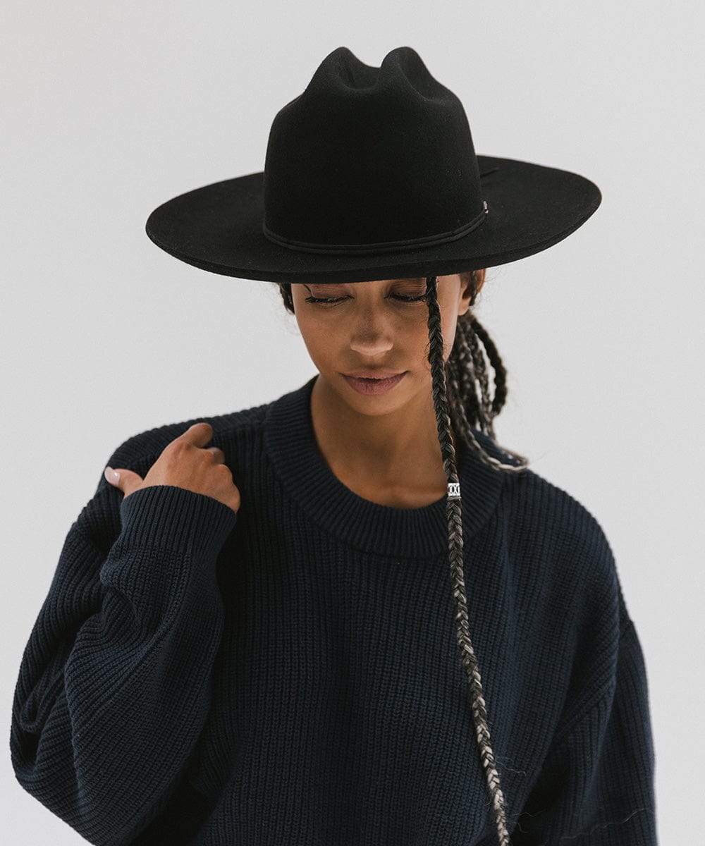 Ezra Western Hat - Black Cowboy Hat for Men & Women | Stylish & Durable | Perfect for Rodeo, Country Music Festivals & Outdoor Adventures
