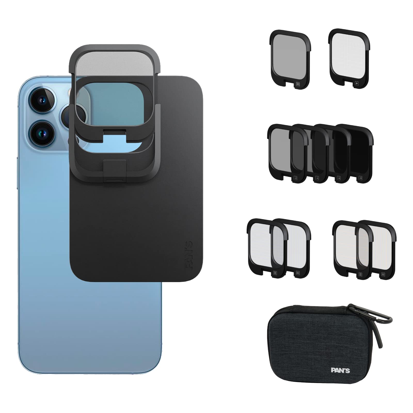 Pan's Scheme Snap Filter Magnetic Phone Lens Filter Kit for iPhone 15 Pro Max - Black Mist, ND & Effect Sets with Magnetic Base & Carry Case - Perfect for Photography, Vlogging & Travel Adventures