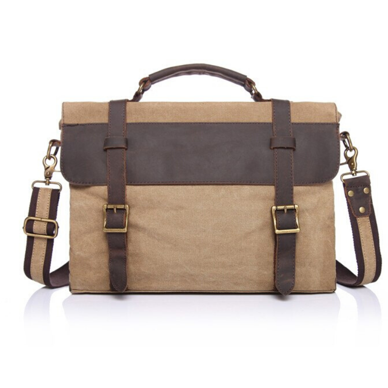 Premium Chester Canvas & Leather Messenger Bag for Men - Stylish & Durable Work Bag for Business, Office, and Travel