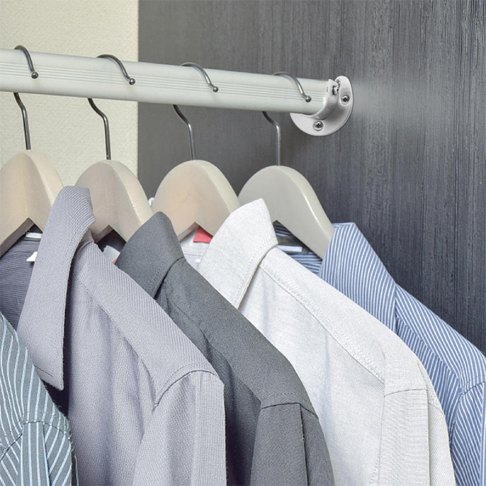 25mm Stainless Steel Flange Rod Holder - U Shaped Closet Pole Bracket for Wardrobe, Shower Curtain & Closet Organization (4PCS) - Perfect for Bedroom Storage & Bathroom Accessories