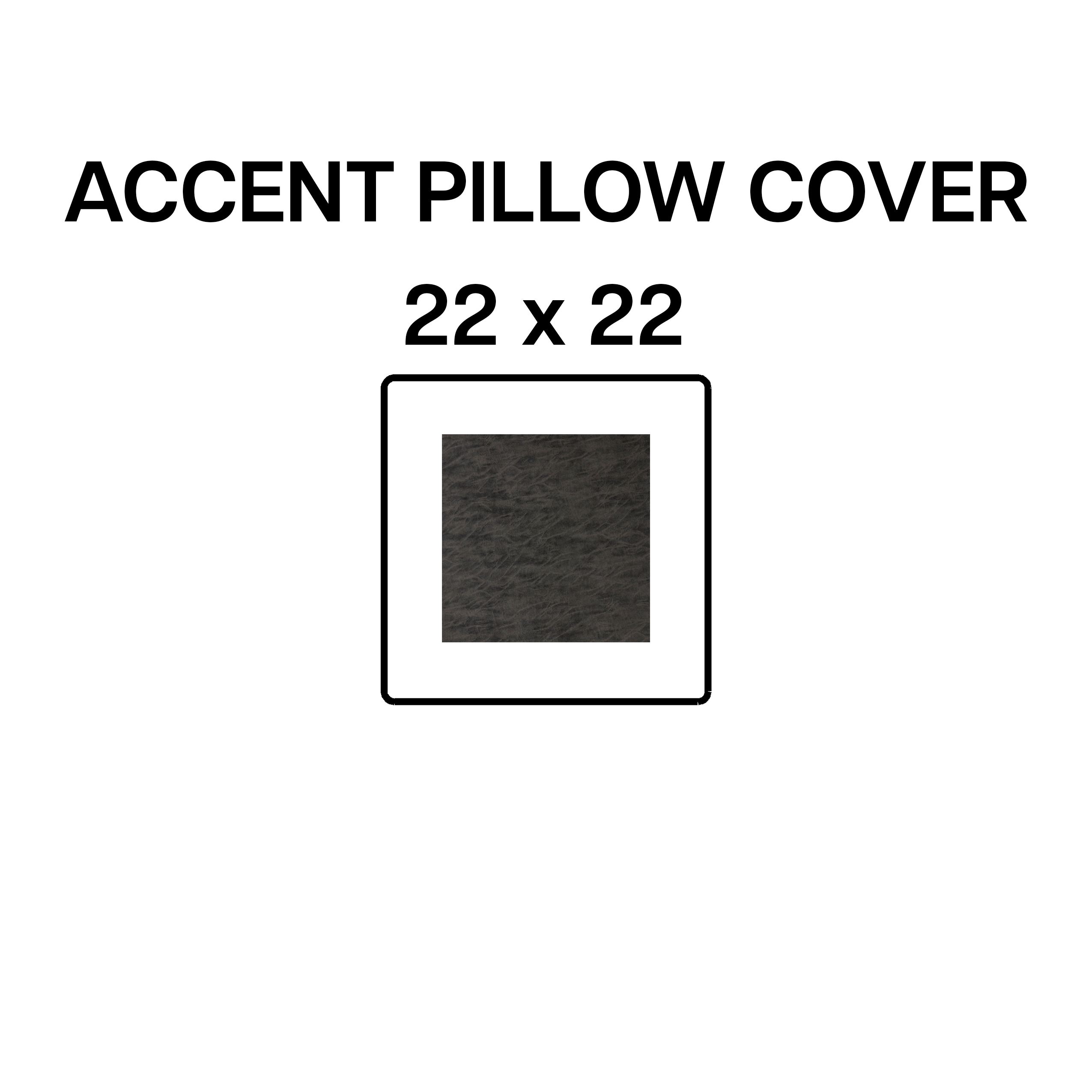 22x22 Inch Charcoal Gray Decorative Throw Pillow Cover - Soft Accent Cushion Case for Sofa, Bed, Chair - Modern Home Decor & Living Room Styling