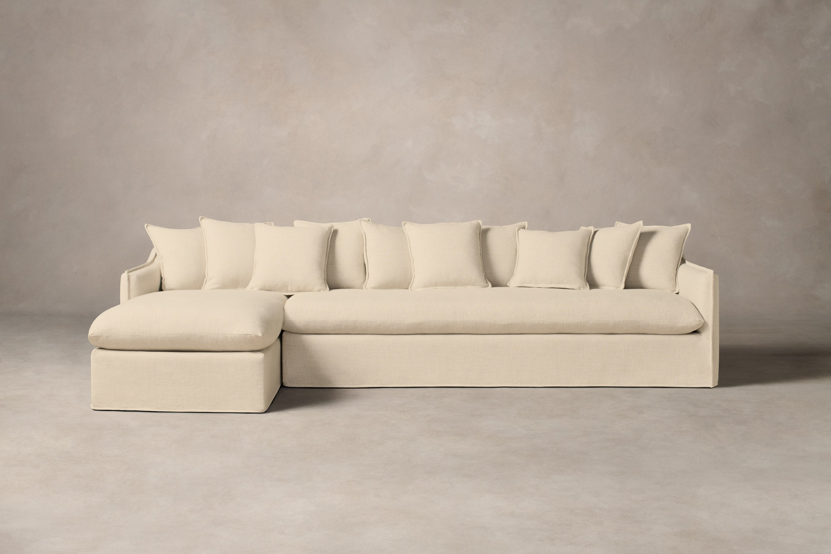 Dune Sectional Sofa with Performance Linen Weave Fabric - Modern Comfort for Living Room & Family Gatherings