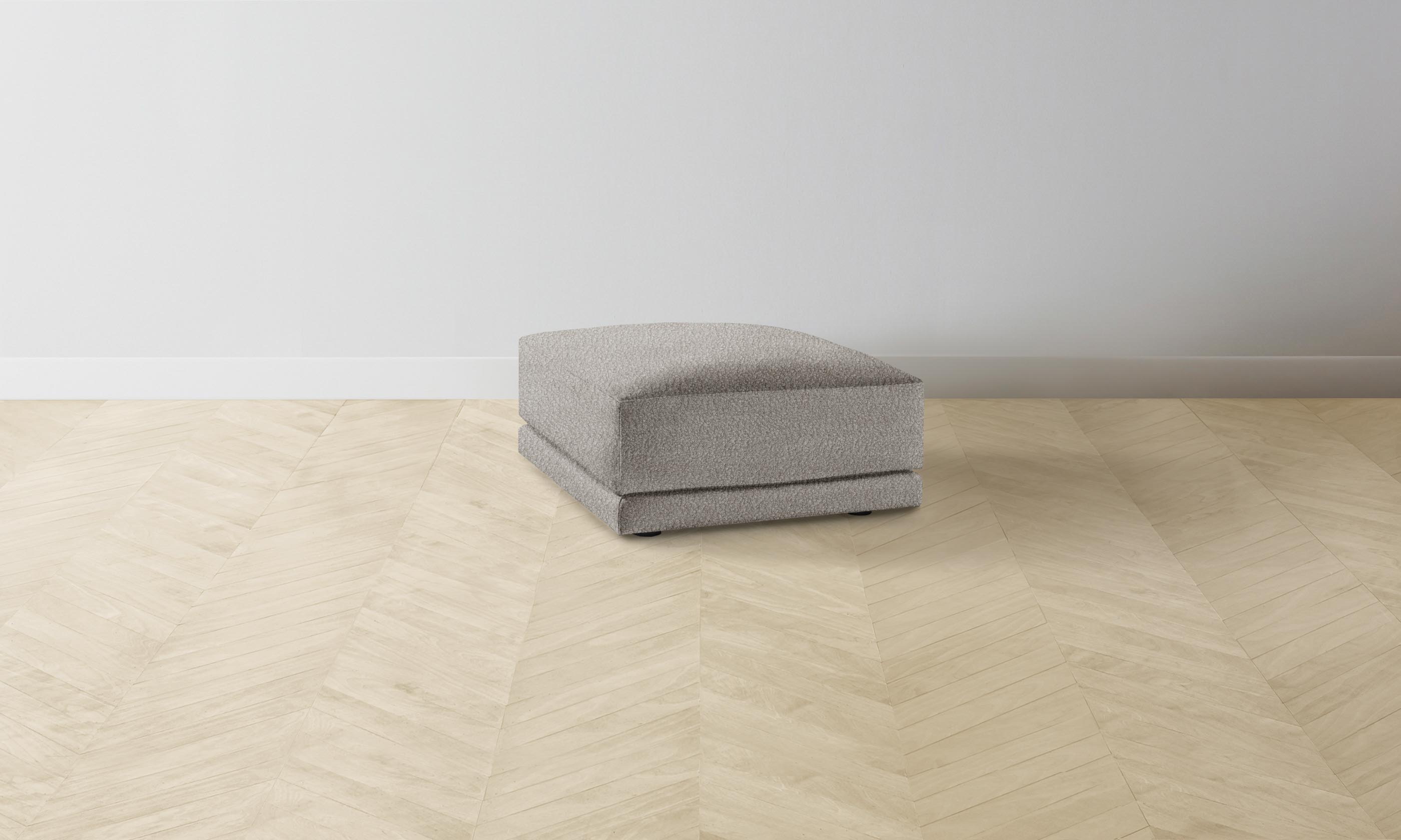 The Jones Ottoman - Italian Bouclé Fossil Fabric Footrest Stool for Living Room, Bedroom & Office - Modern Home Decor Accent Piece