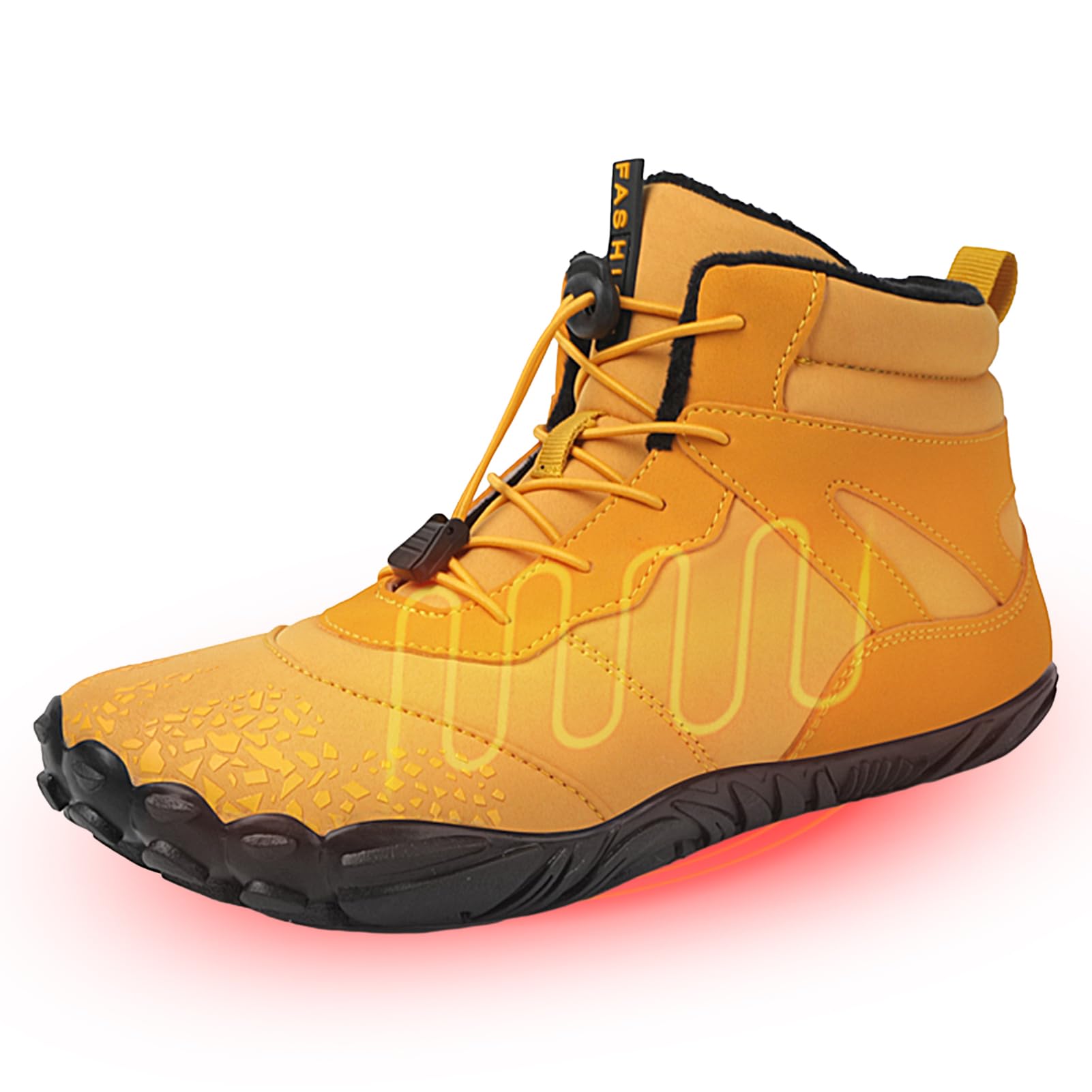 **Caits Barefoot Hiking Shoes for Men - Wide Toe Box, Non-Slip & Quick-Drying | Zero Drop Barefoot Sole, Fully Waterproof | Ideal for Trail Running, Camping & Outdoor Adventures (Yellow)**