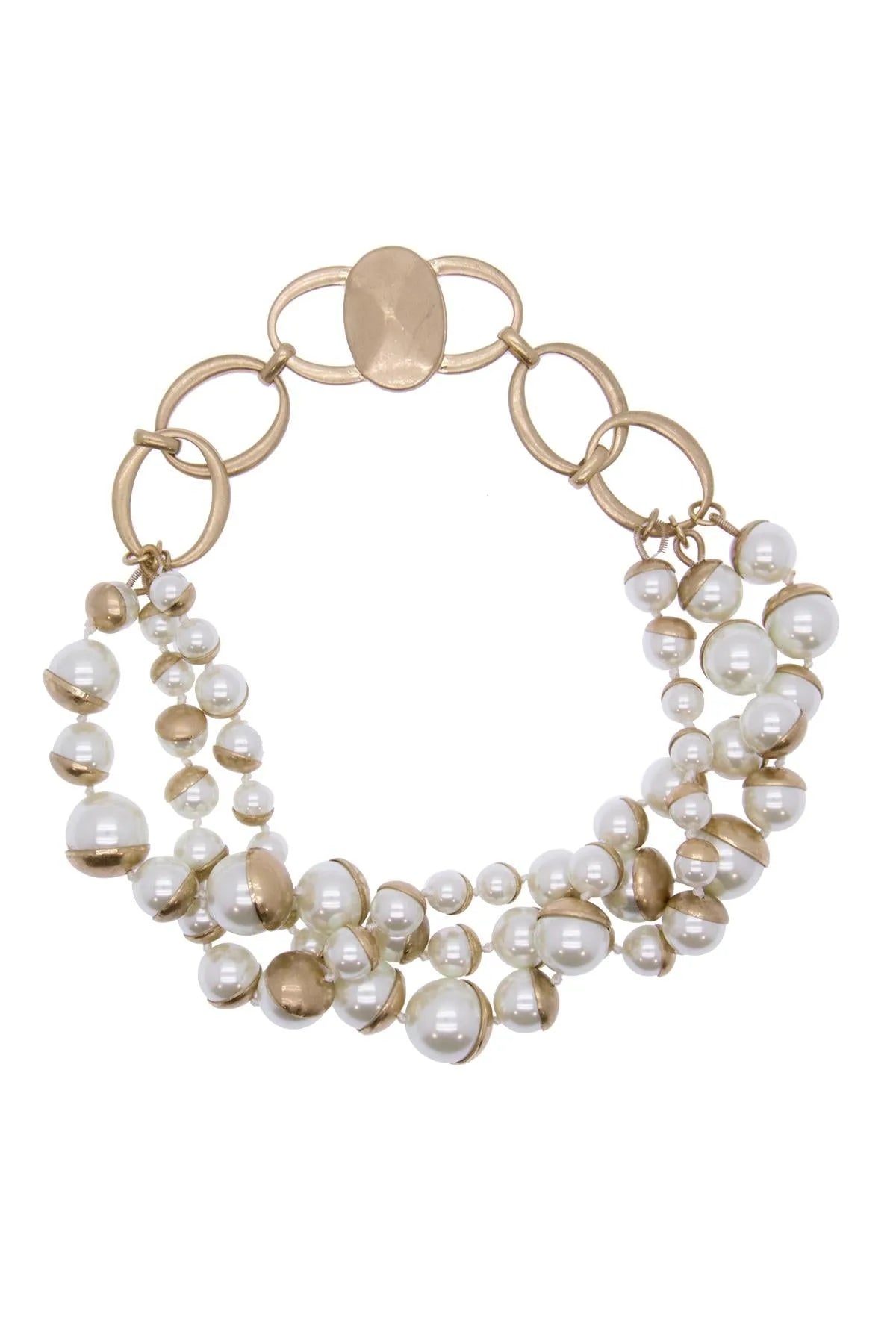 Elegant Half Moon Pearl Statement Necklace for Women - Perfect for Weddings, Parties & Special Occasions