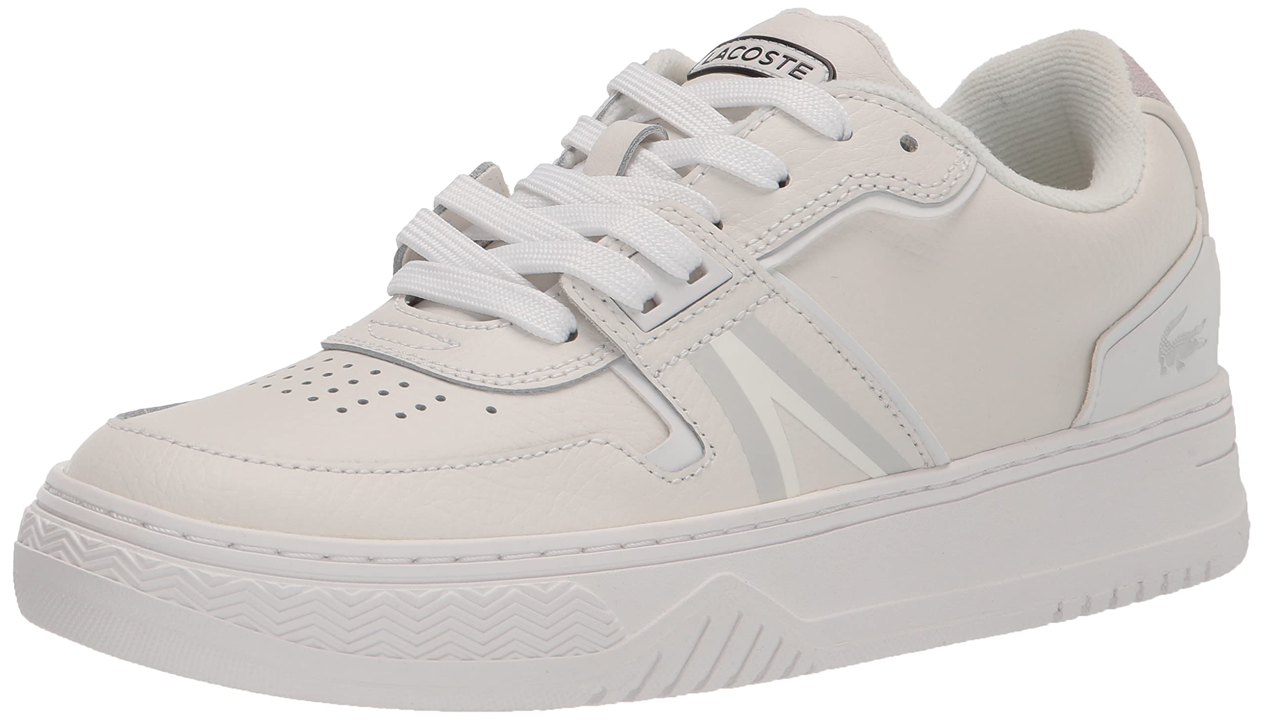 Lacoste Women's L001 Leather Sneakers - Stylish & Comfortable White Casual Shoes for Walking, Work & Everyday Wear | Fashionable Tennis Shoes for Women