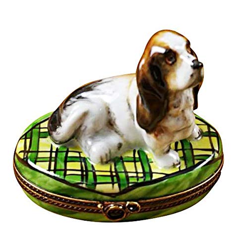 Basset Hound Limoges Porcelain Box - Hand-Painted French Collectible Trinket Box - Perfect Gift for Dog Lovers & Home Decor