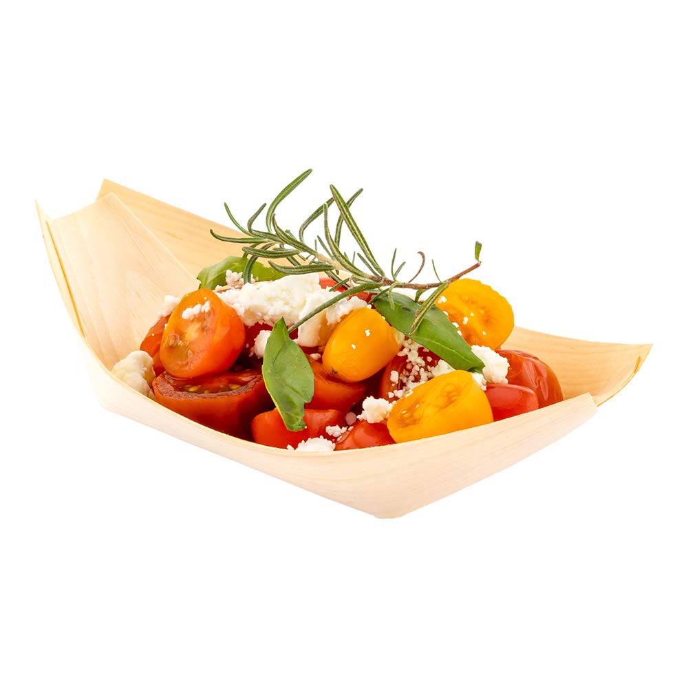 Restaurantware 5.5 x 3.5 Inch Disposable Paper Food Boats - 200 Pack Heavy Duty Snack Containers for Appetizers, Treats, Nuts & Finger Foods | Perfect for Parties, Carnivals, Movie Nights & Food Service