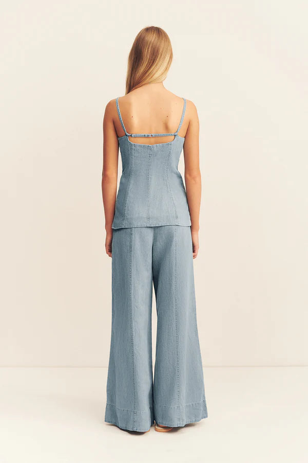 Ellsworth Tailored Top - Bleached Blue Women's Blouse | Elegant Casual Wear for Office & Date Night