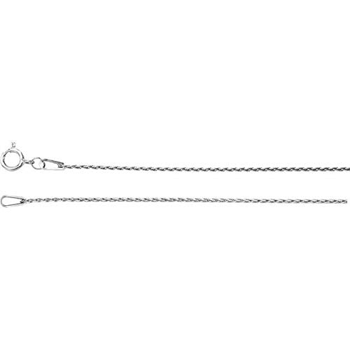14K White Gold 1mm Wheat Chain Necklace - 16