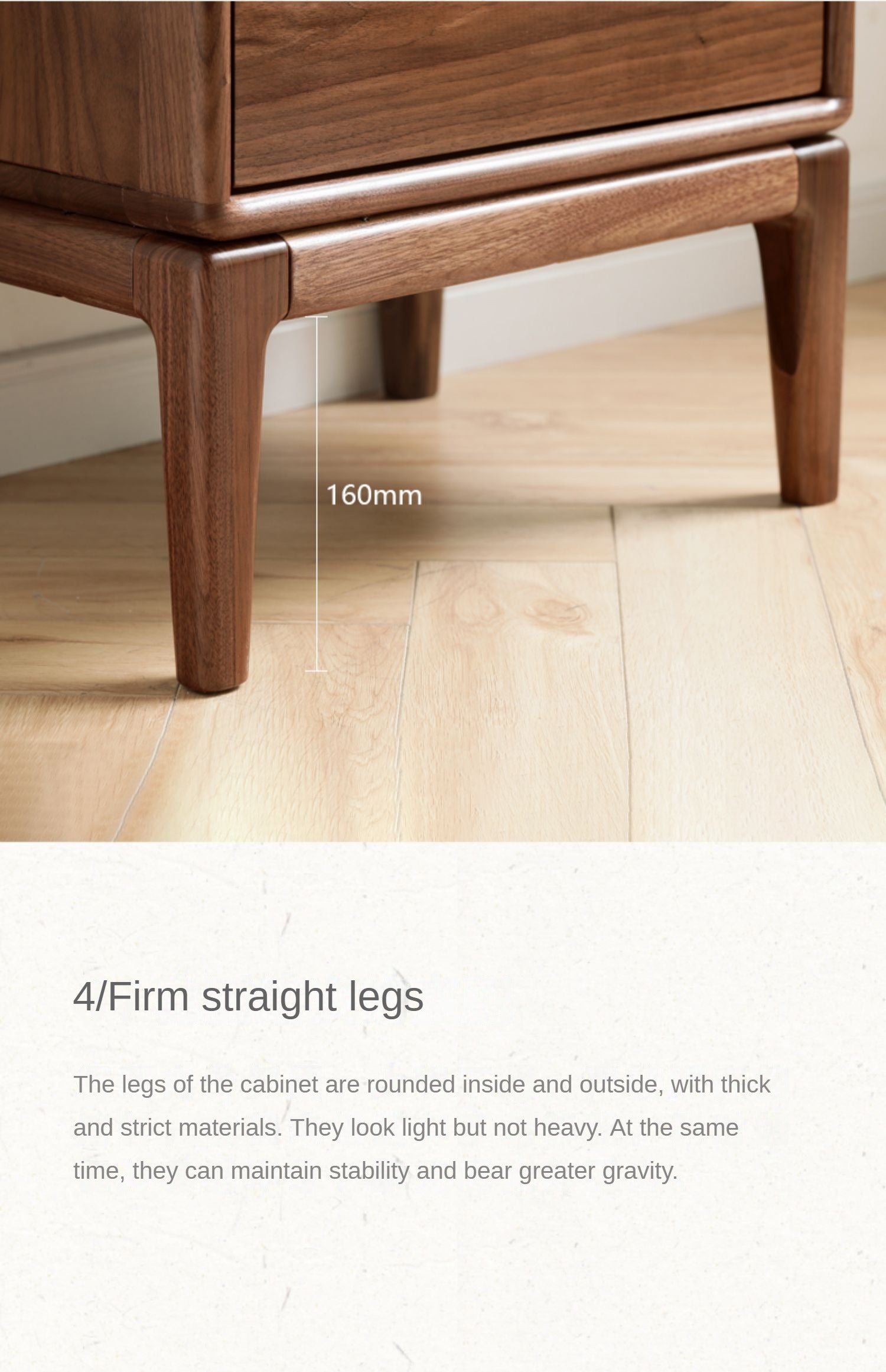 Premium Black Walnut & Ash Solid Wood Nightstand - Modern Nordic Style Bedside Table for Bedroom, Living Room, or Office - Durable & Stylish Furniture with Storage Shelf