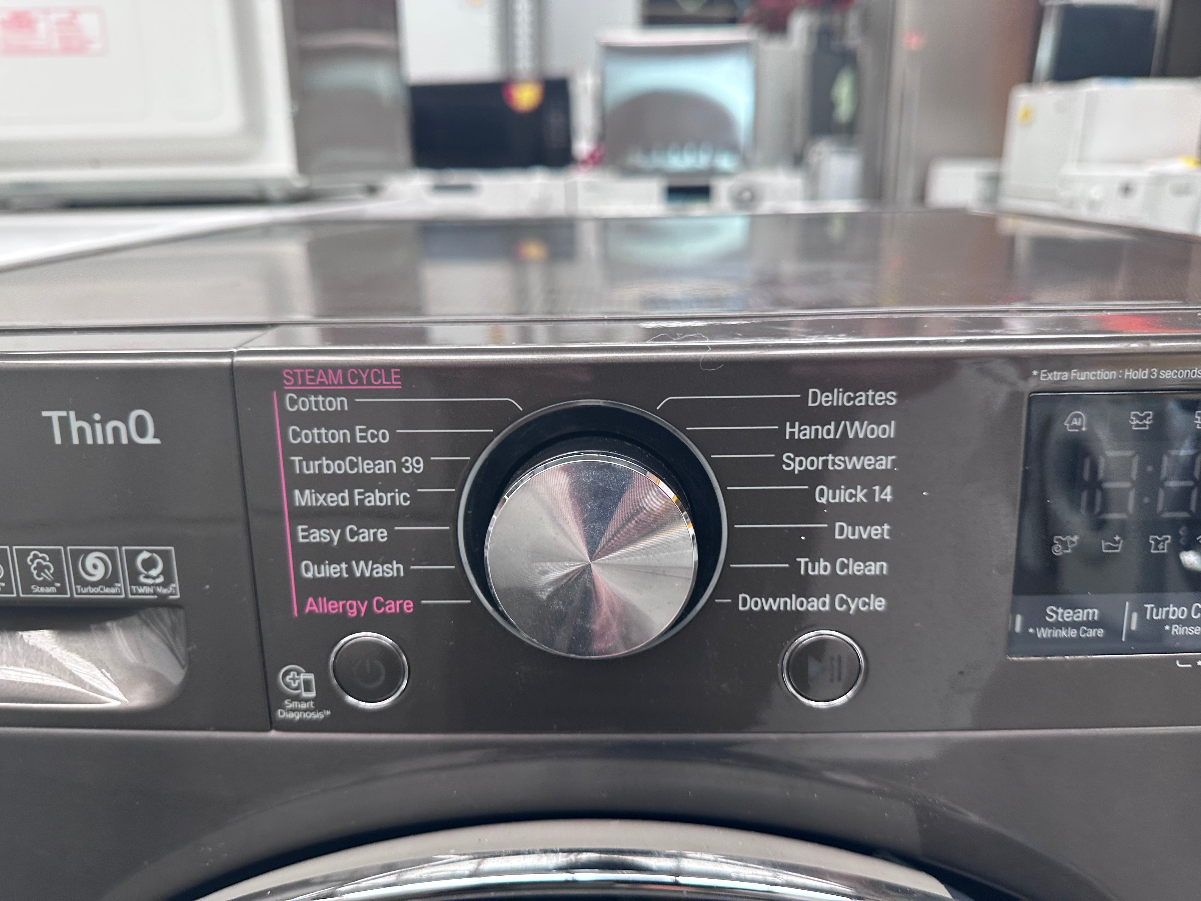 LG 10kg Black Steel Front Load Washing Machine with Steam Function - Certified Refurbished | Perfect for Apartments, Small Homes & Eco-Friendly Laundry