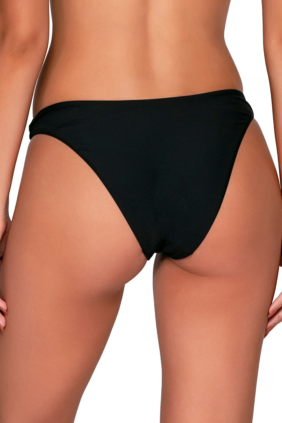 Black Camila Scoop Bikini Bottom - High Waisted Swimwear for Women | Comfortable & Stylish Swim Shorts for Beach, Pool & Vacation