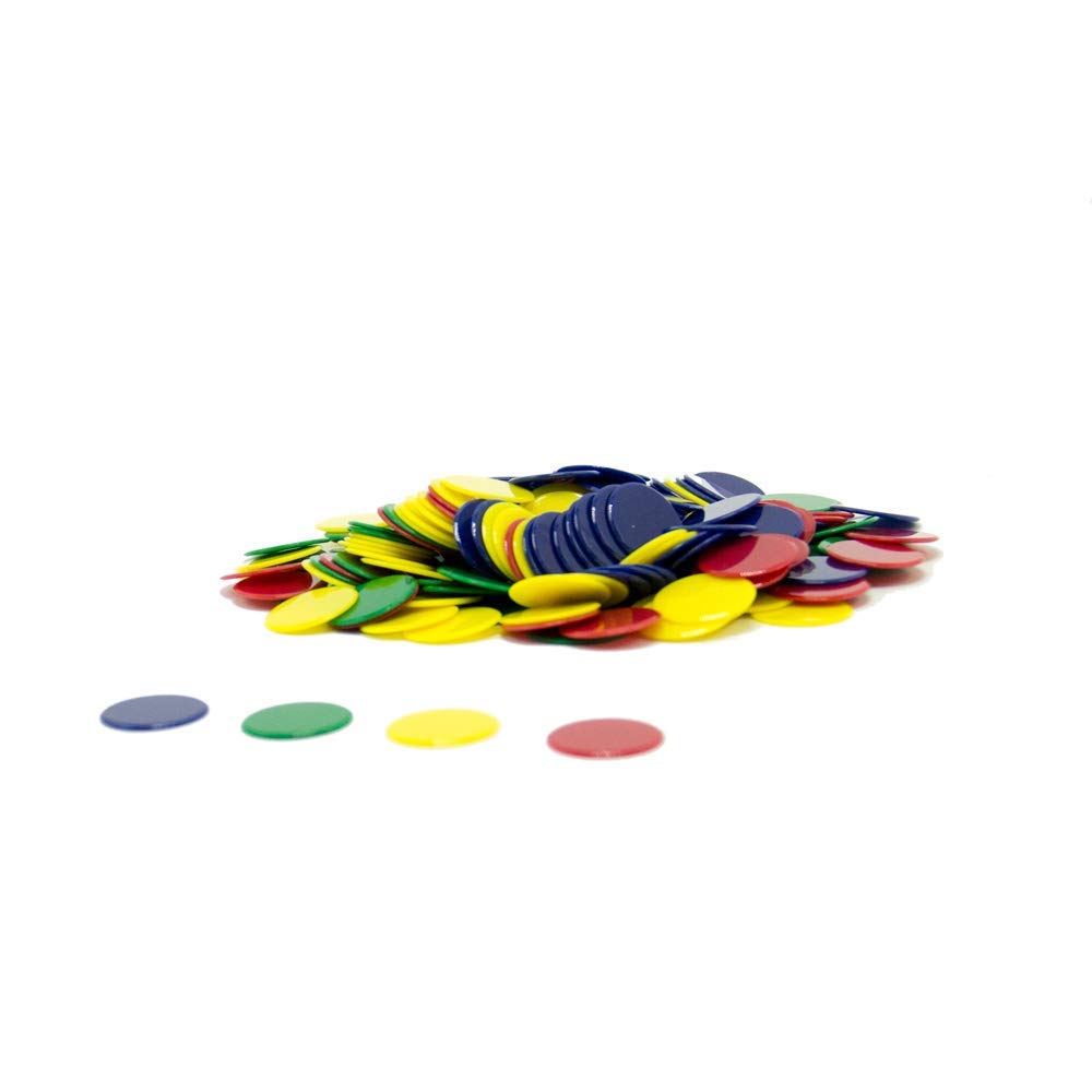 hand2mind Plastic Solid Bingo Chips - 200-Piece Math Counters Set for Kids | Counting Manipulatives, Game Tokens & Math Learning Tools | Perfect for Classroom Activities, Homeschooling & Family Game Nights