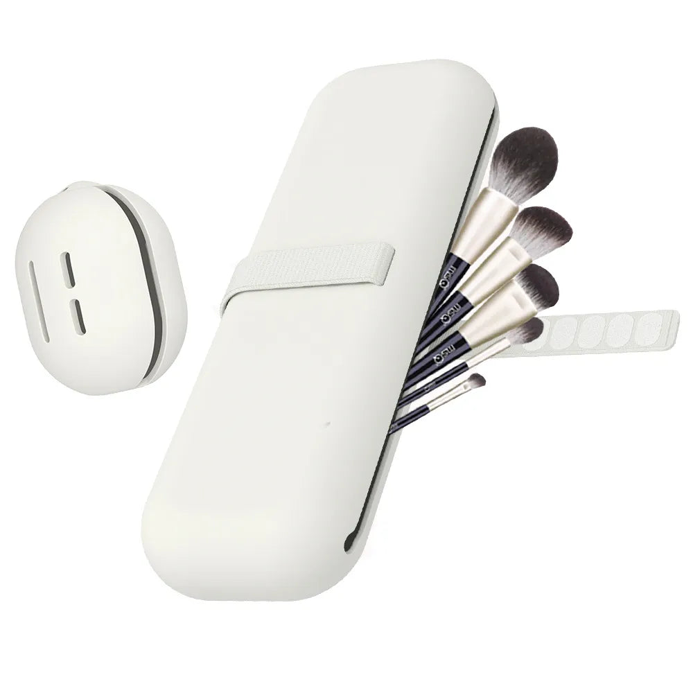 Portable Travel Makeup Brush Holder - Compact & Leak-Proof Cosmetic Brush Organizer for On-The-Go Beauty Essentials | Perfect for Airplane, Gym Bag & Vacation Trips