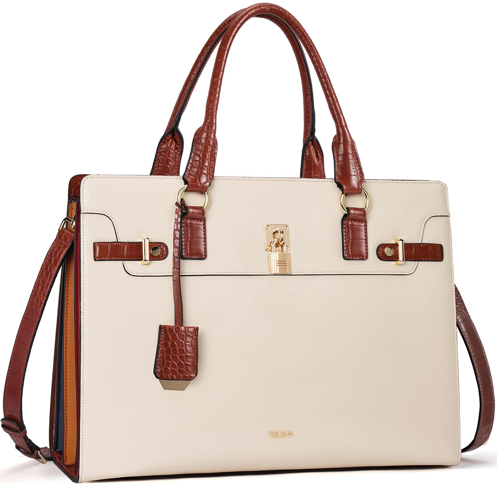 Stylish Leather Laptop Tote Bag for Women - 15.6 Inch Professional Shoulder Bag with Large Capacity | Perfect for Business, Work, Travel & Daily Commute