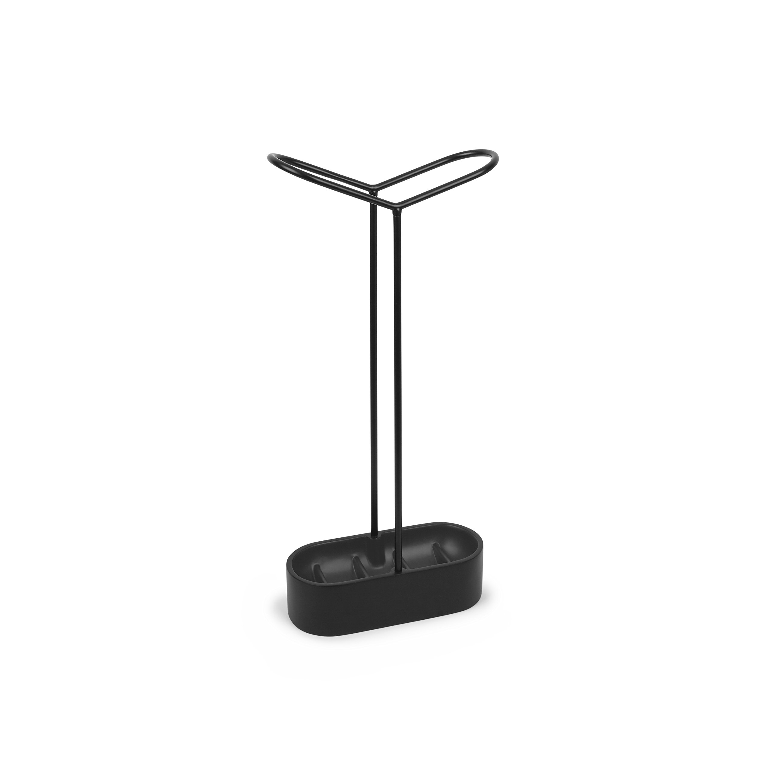 Umbra Holdit Metal and Resin Umbrella Stand - Stylish Entryway Organizer for Front Door, Hallway & Porch - Durable Black Umbrella Holder for Home & Office Use