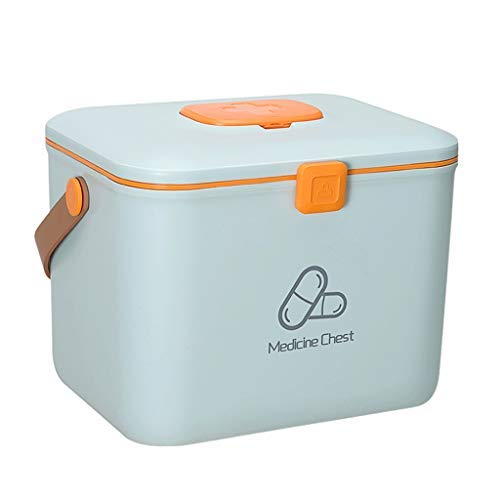 CHUNSHENN First Aid Kit - Portable Medical Storage Box with Plastic Hand Carry Handle for Pills, Vitamins & Tablets | Home, Office, Travel & Emergency Use Organizer