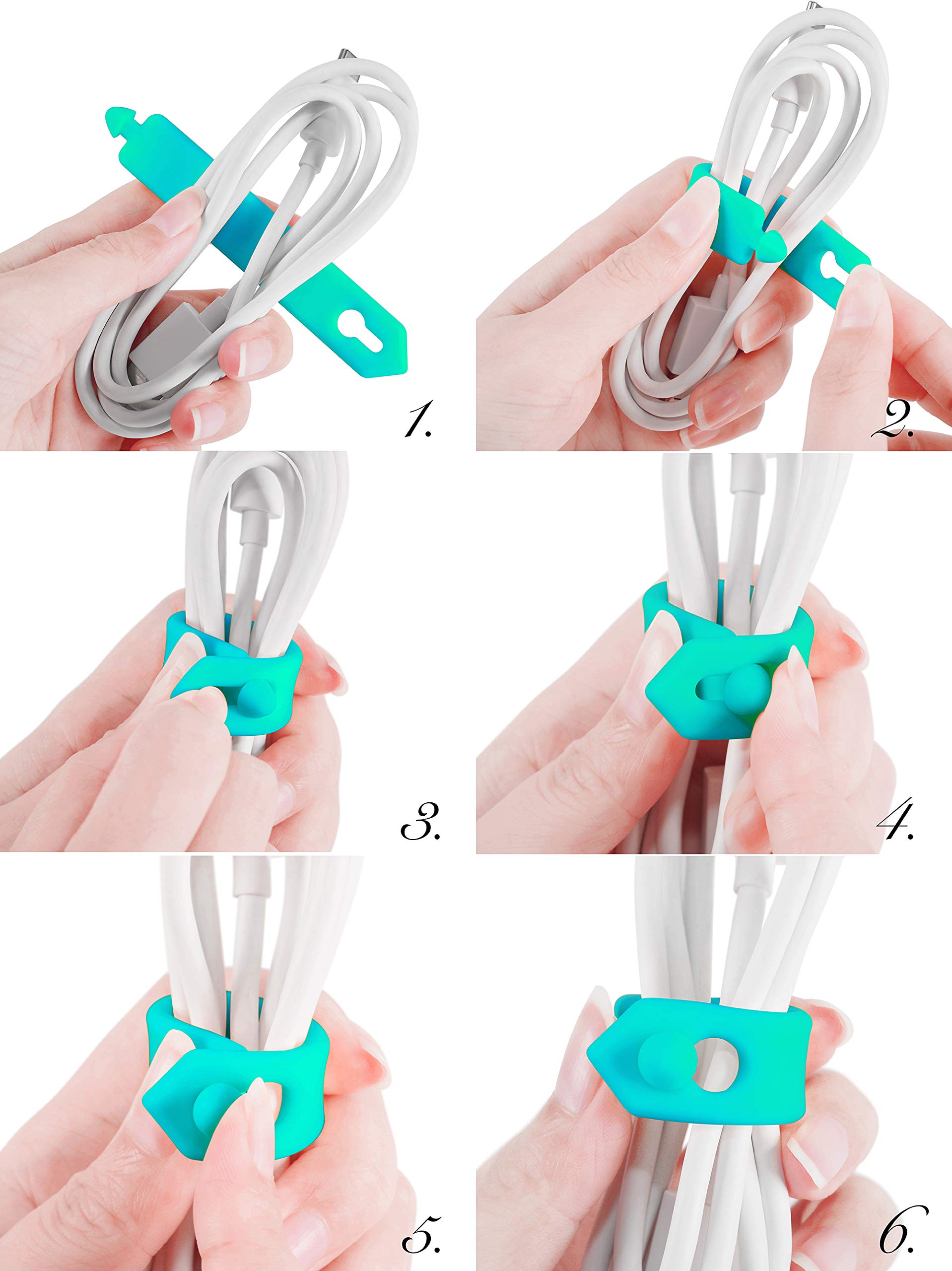 Reusable Cable Straps & Cord Organizer for Earbuds, Headphones, Earphones - Perfect for Travel, Office, and Home Use