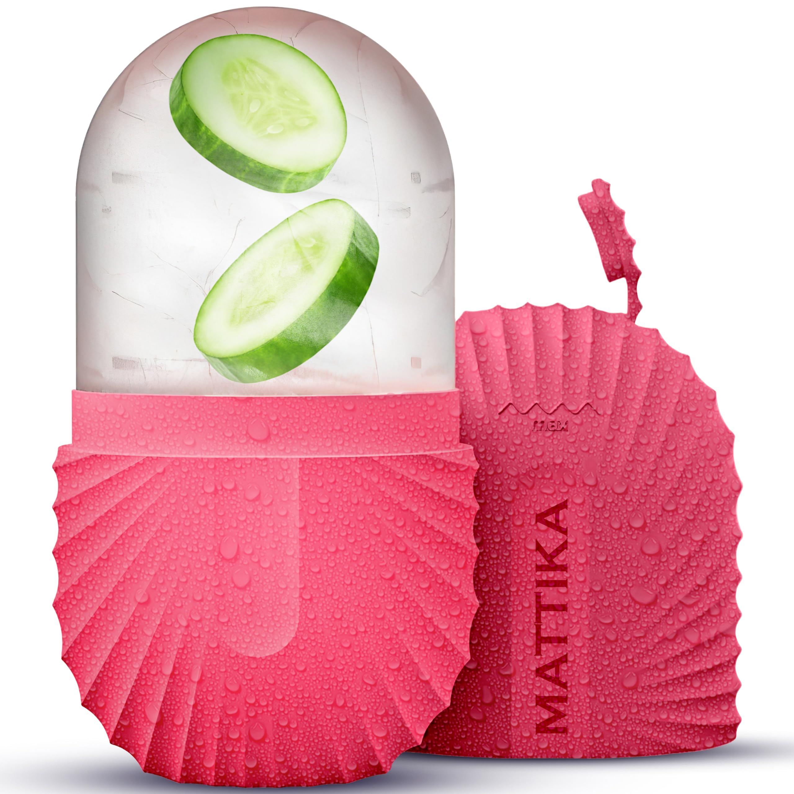**Pink Ice Roller for Face & Eyes - Natural Glow & Skincare, Gua Sha Massage Tool, Cooling Facial Cube - Perfect Beauty Gift for Men & Women - Use for Puffiness, Dark Circles & Post-Workout Recovery**
