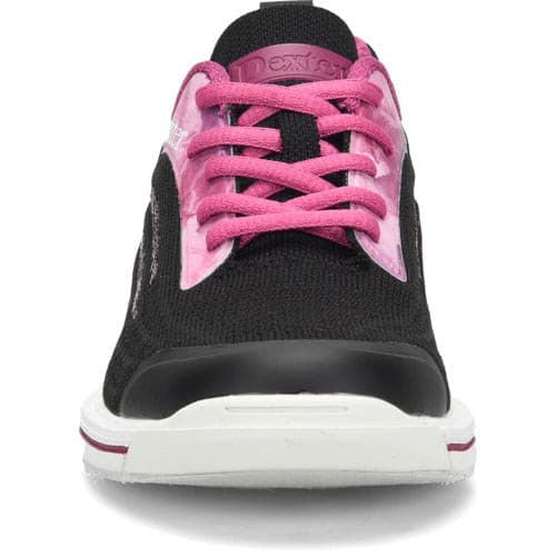 Dexter Women's DexLite Knit Bowling Shoes - Black & Pink - Lightweight Comfort for League Play & Casual Bowling