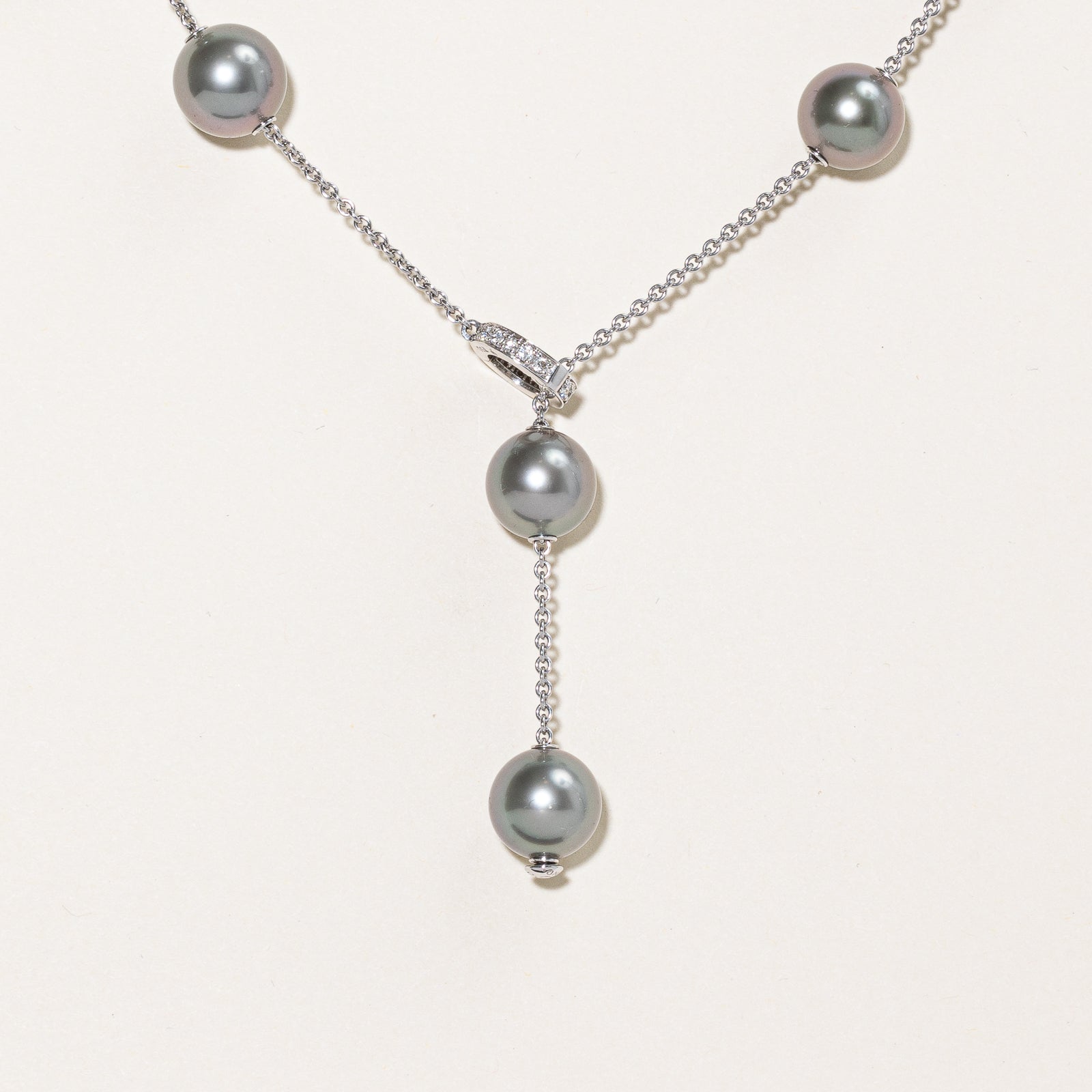 Luxury Mikimoto Black South Sea Pearl and Diamond Necklace - 10.5mm Cultured Pearl with 0.20ctw Diamonds | Elegant Jewelry Gift for Women | Perfect for Weddings, Anniversaries & Special Occasions
