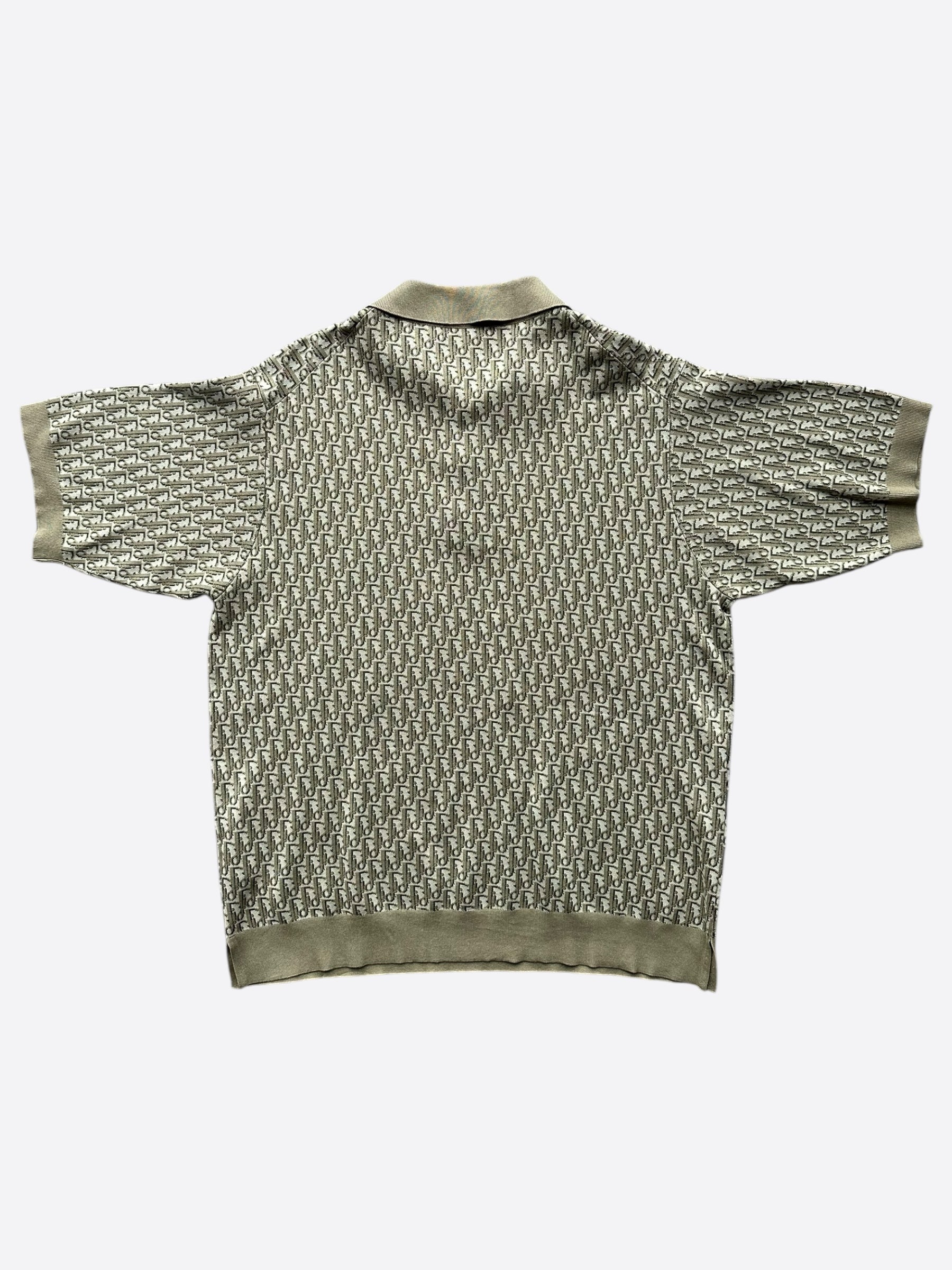 Dior Beige & Olive Oblique Polo T-Shirt for Men - Luxury Cotton Casual Shirt | Perfect for Business Casual, Date Night & Summer Outfits