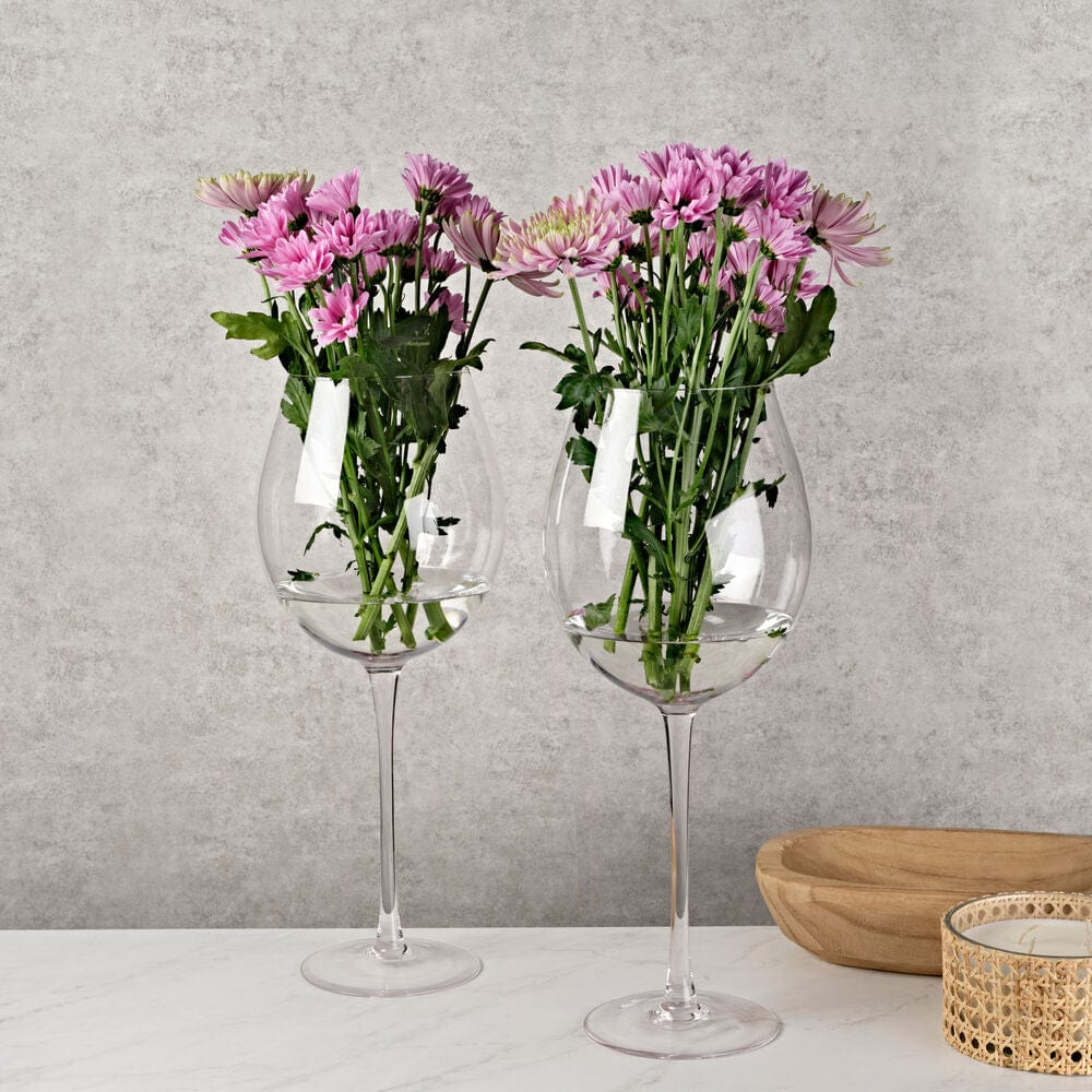 Premium Set of 2 Oversized Wine Glasses - 17.75 Inch Large Stemware for Red & White Wine - Perfect for Dinner Parties, Romantic Dates & Home Entertaining