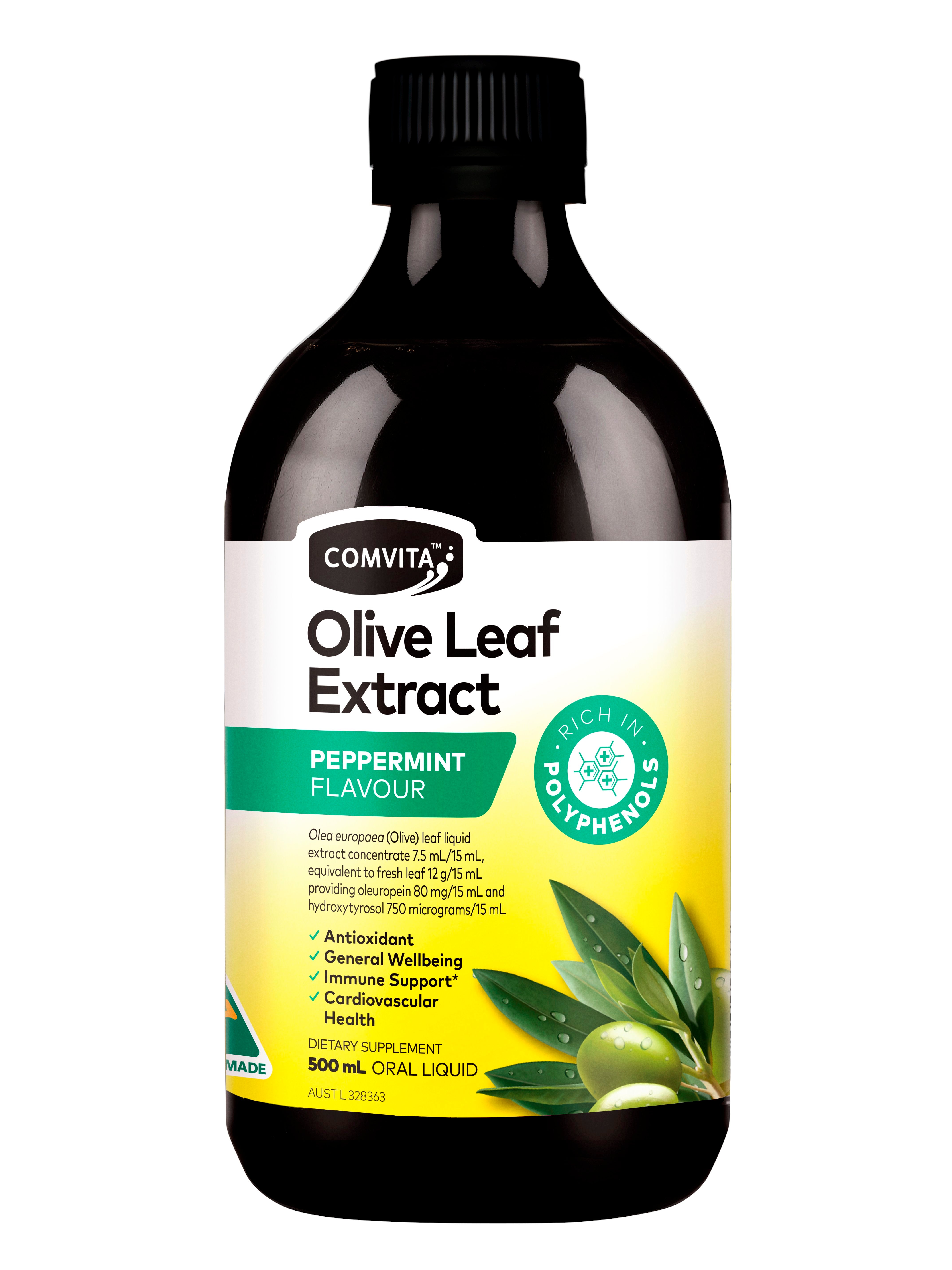 Comvita Olive Leaf Extract Oral Liquid with Peppermint Flavor - Natural Immune Support & Antioxidant Boost for Daily Wellness & Immune Defense