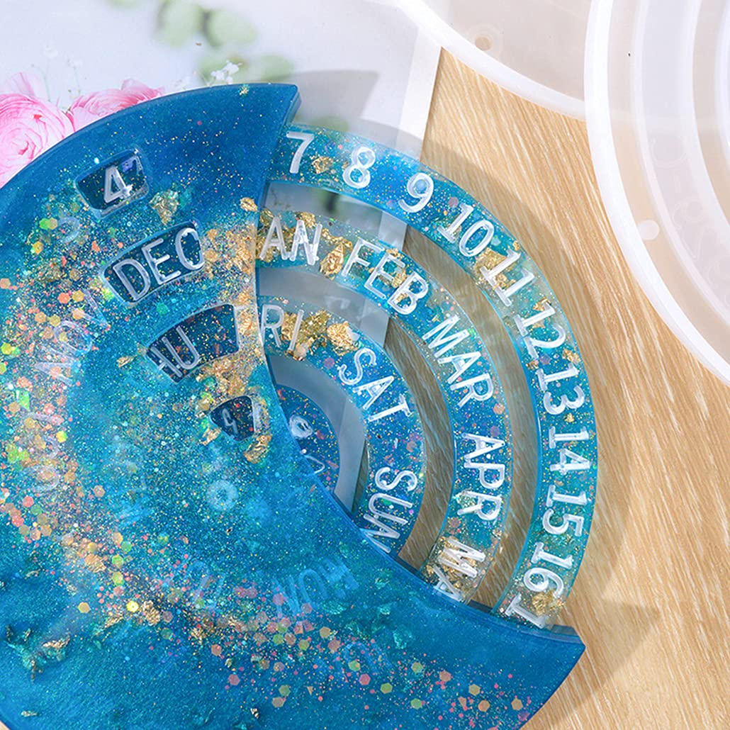 KyeeaDIY 3-Piece Rotatable Moon Phase Silicone Mold Set - Resin Epoxy Casting Kit for Perpetual Calendar, Wall Art & Home Decor | Perfect for DIY Crafts, Gifts & Boho Room Decoration (Small Moon)
