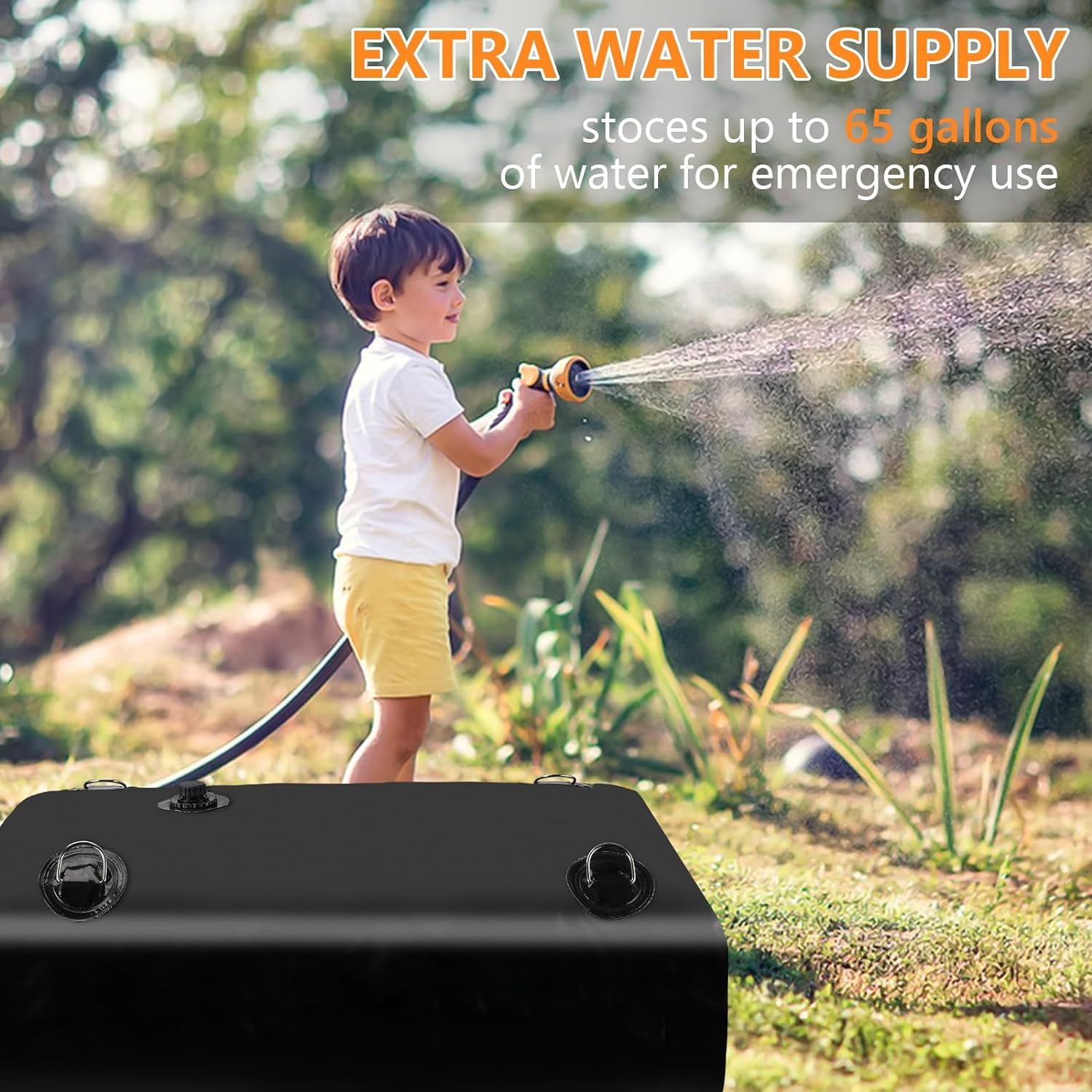 Portable Water Storage Bladder Tank - 100 Gallon Large Capacity for Camping, Gardening & Emergency Use | Durable Outdoor Water Container for RV, Hiking & Disaster Preparedness