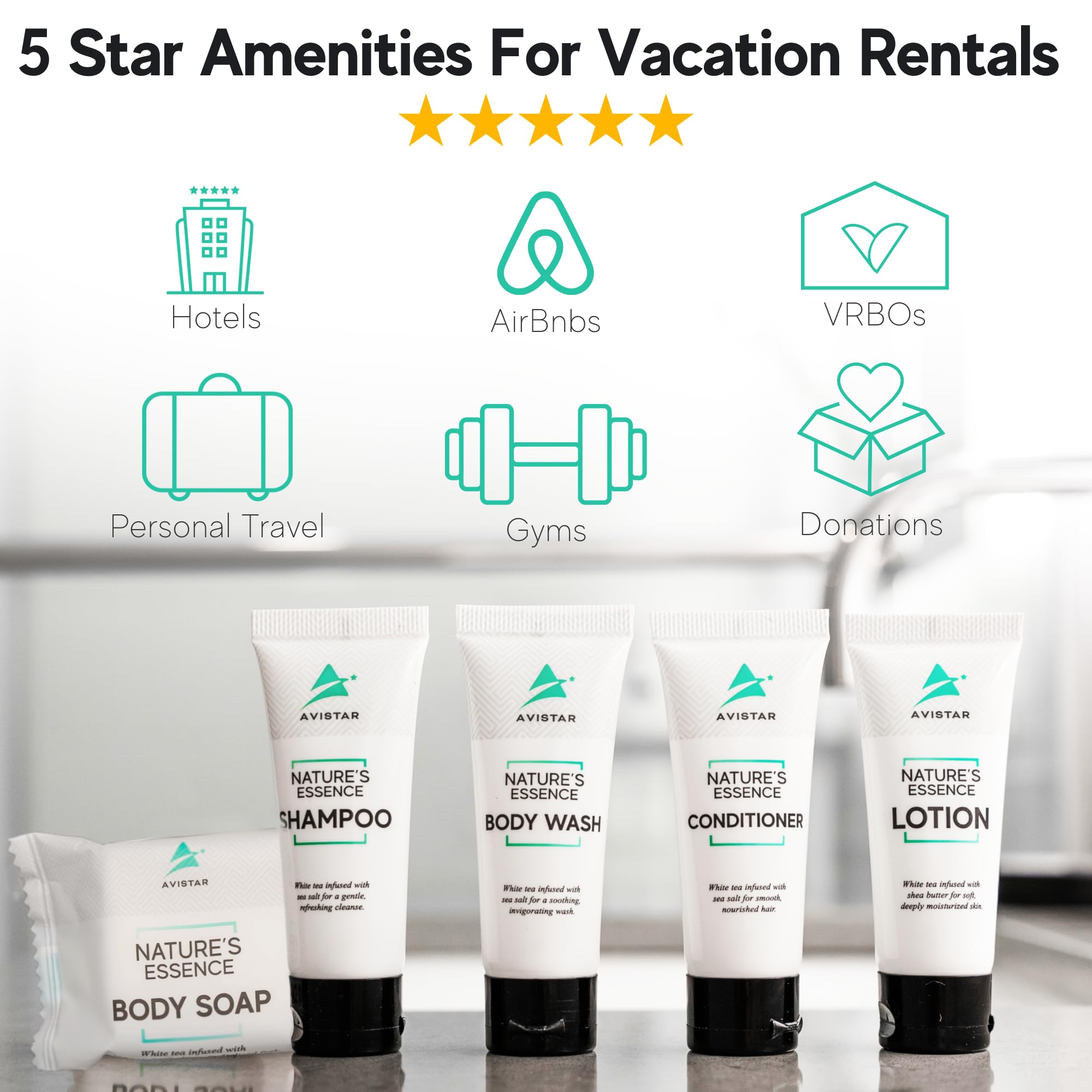 90-Piece Bulk Hotel Soap & Toiletries Set - Travel Size Shampoo, Conditioner, Soap for Airbnb Hosts & Guests - Essential Hotel Amenities Kit for Hospitality Business, Vacation Rentals & Travelers - Perfect for Hotels, B&Bs, Guest Houses & Travel Toiletries