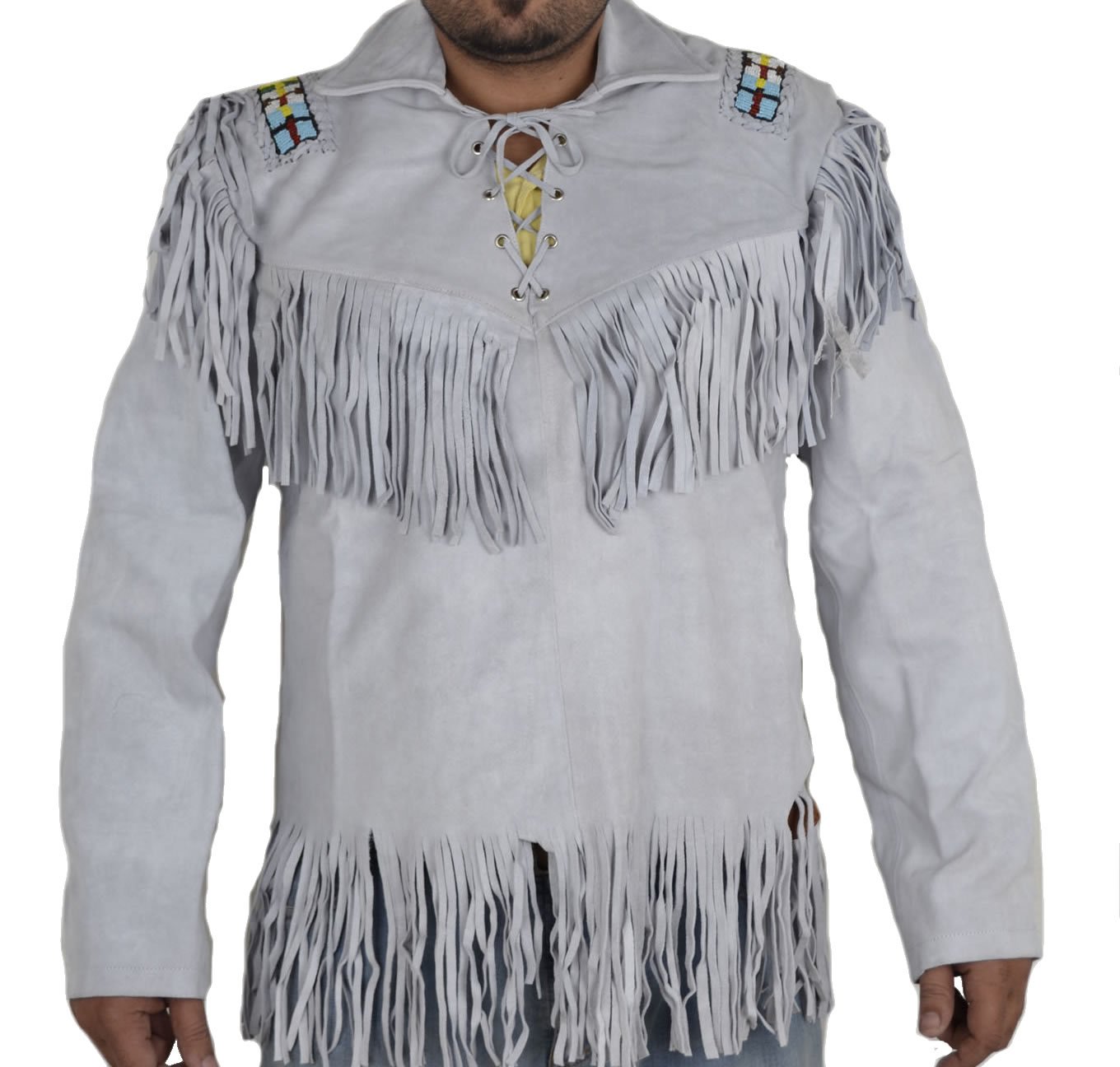 Men's Western Fringed Leather Shirt - Vintage Cowboy Style Button Up Shirt for Rodeo, Country Music Festivals & Outdoor Adventures
