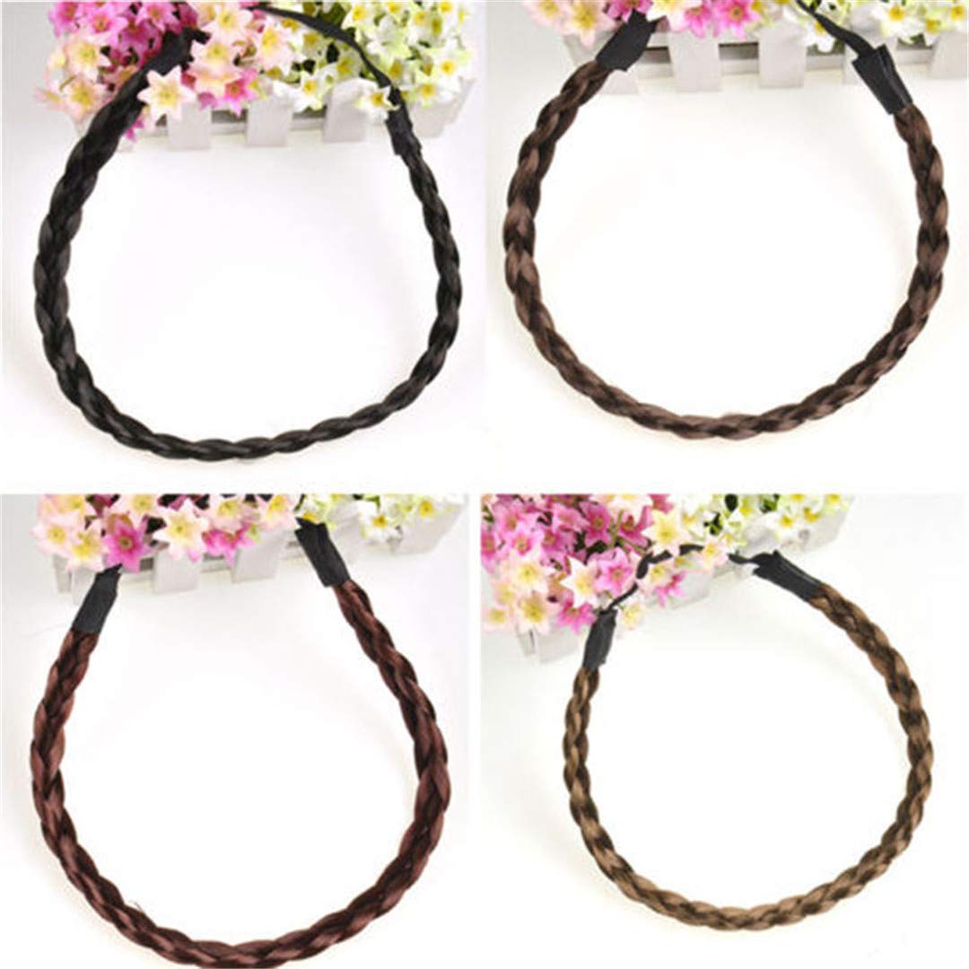 Fashion Hair Accessories - Synthetic Braided Headband, Elastic Hair Band, Scrunchy Headwear in Dark Coffee | Perfect for Everyday Wear, Parties & Special Occasions