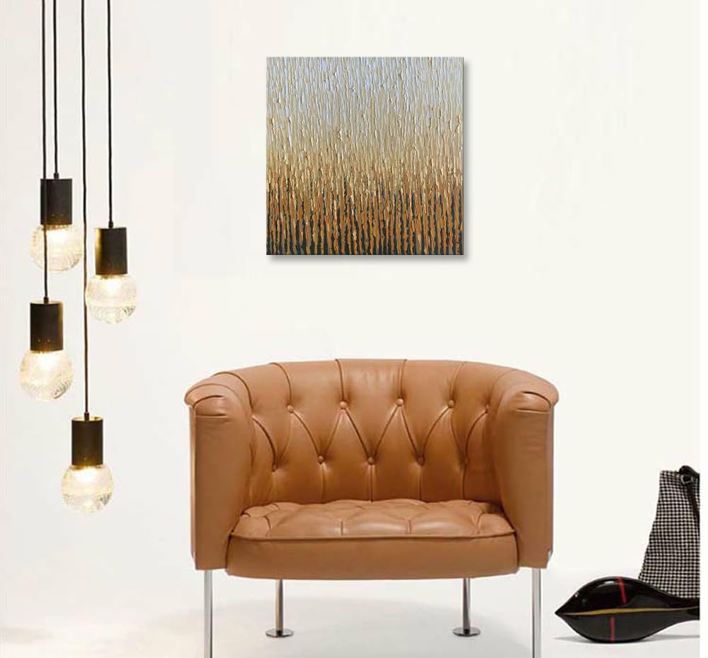 Extra Large Hand Painted Brown Abstract Textured Canvas Wall Art - Modern Oil Painting for Living Room & Bedroom Decor - Perfect for Contemporary Home, Office, and Relaxing Spaces