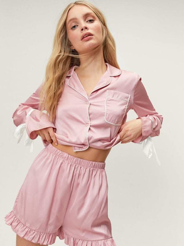 Stylish Women's Long Sleeve Lapel Lounge Set - Comfortable Loungewear for Home, Yoga & Relaxation