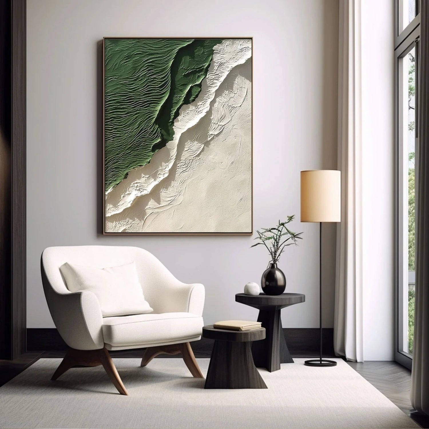 Blue & Green Abstract Wall Art Canvas Print #BG112 - Modern Home Decor for Living Room, Bedroom & Office